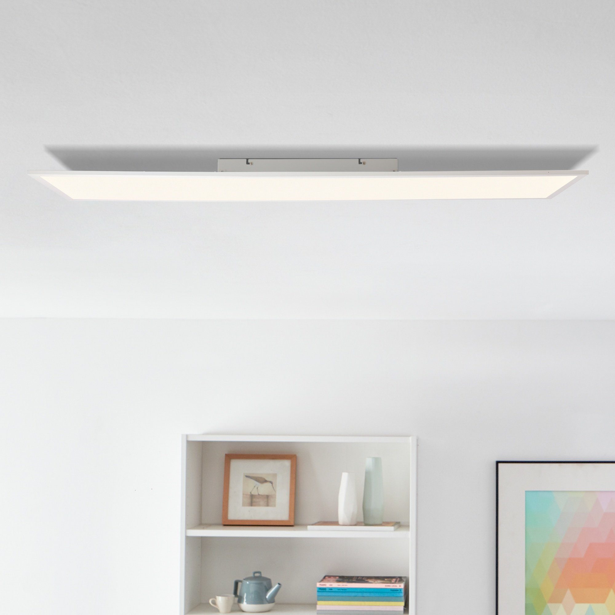 Lightbox Deckenleuchte, LED fest warmweißes Deckenaufbau-Paneel, für / Licht, Kunststoff, Metall integriert, Raumausleuchtung gleichmäßige weiß, LED Licht Flächiges Warmweiß
