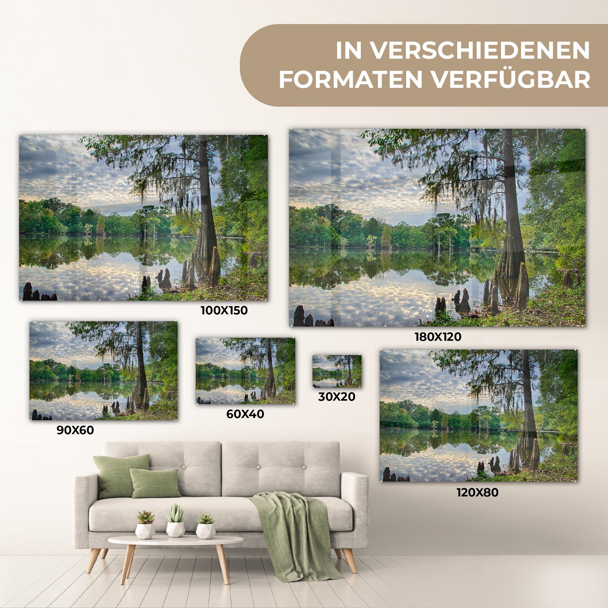 Schlafzimmer (1 MuchoWow Wohnzimmer St), Acrylglasbild Sumpf, Sonnenuntergang Acrylglasbilder & im