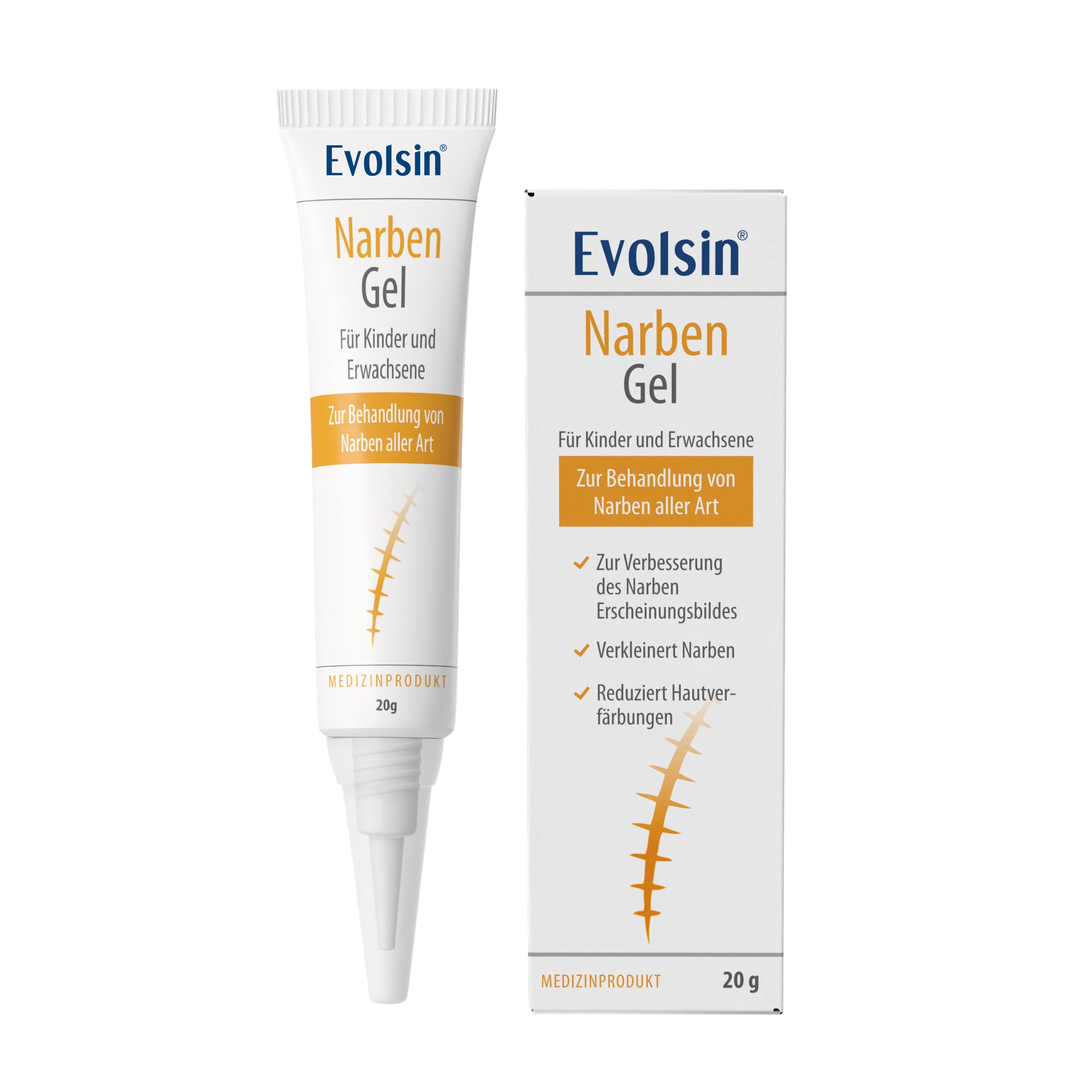 Evolsin Hautpflegegel Narbengel für Kinder & Erwachsene aus der Apotheke, Verbesserung der narben, Reduziert Hautverfärbungen