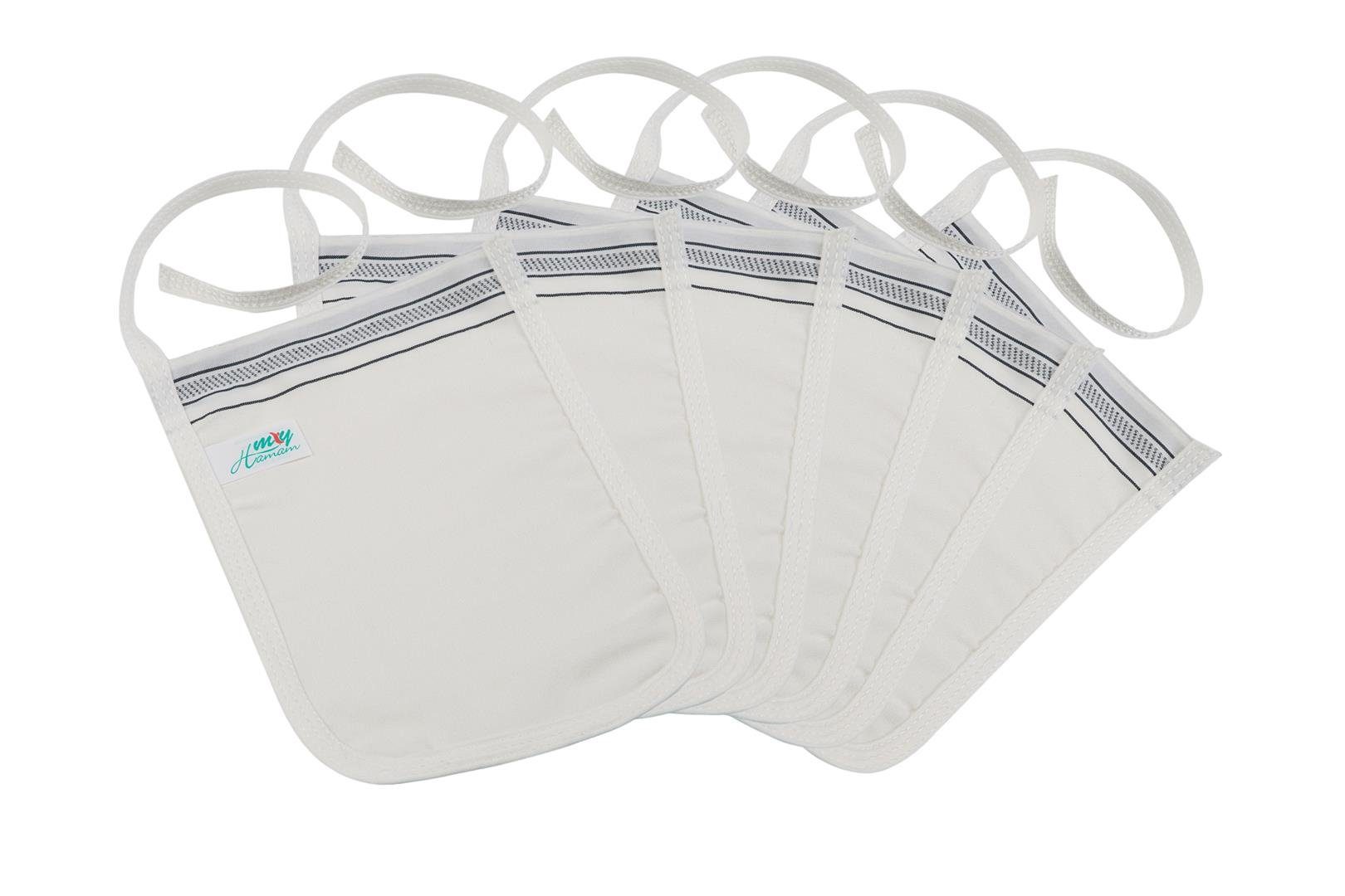 my Hamam Waschhandschuh Peeling Handschuh Kelebek dünn, schwarzer Rand, Viskose, Polyester (Spar-Set, 12-St), Peeling & Reinigung der Haut