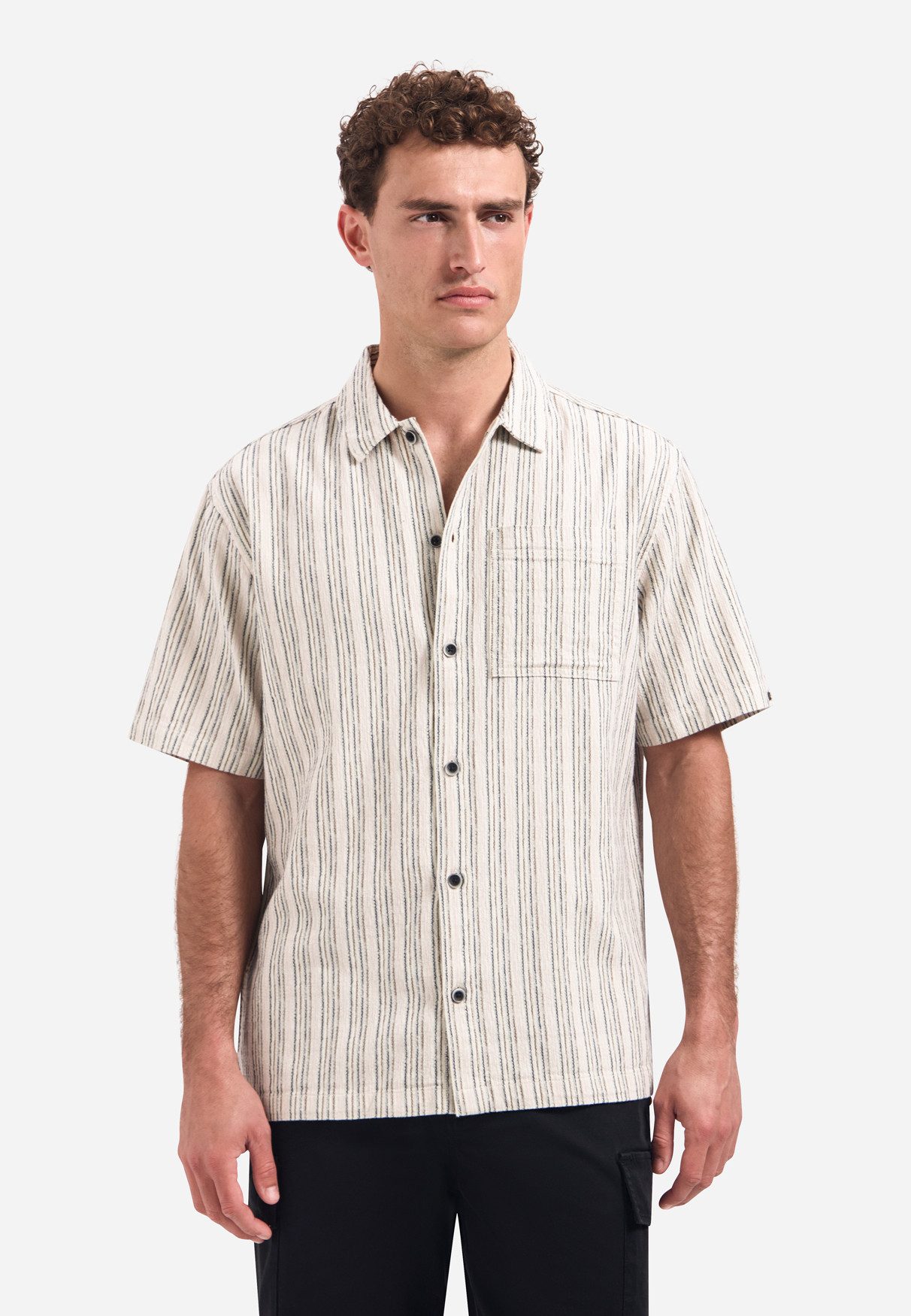 NO EXCESS Kurzarmhemd Shirt Short Sleeve Fancy Striped
