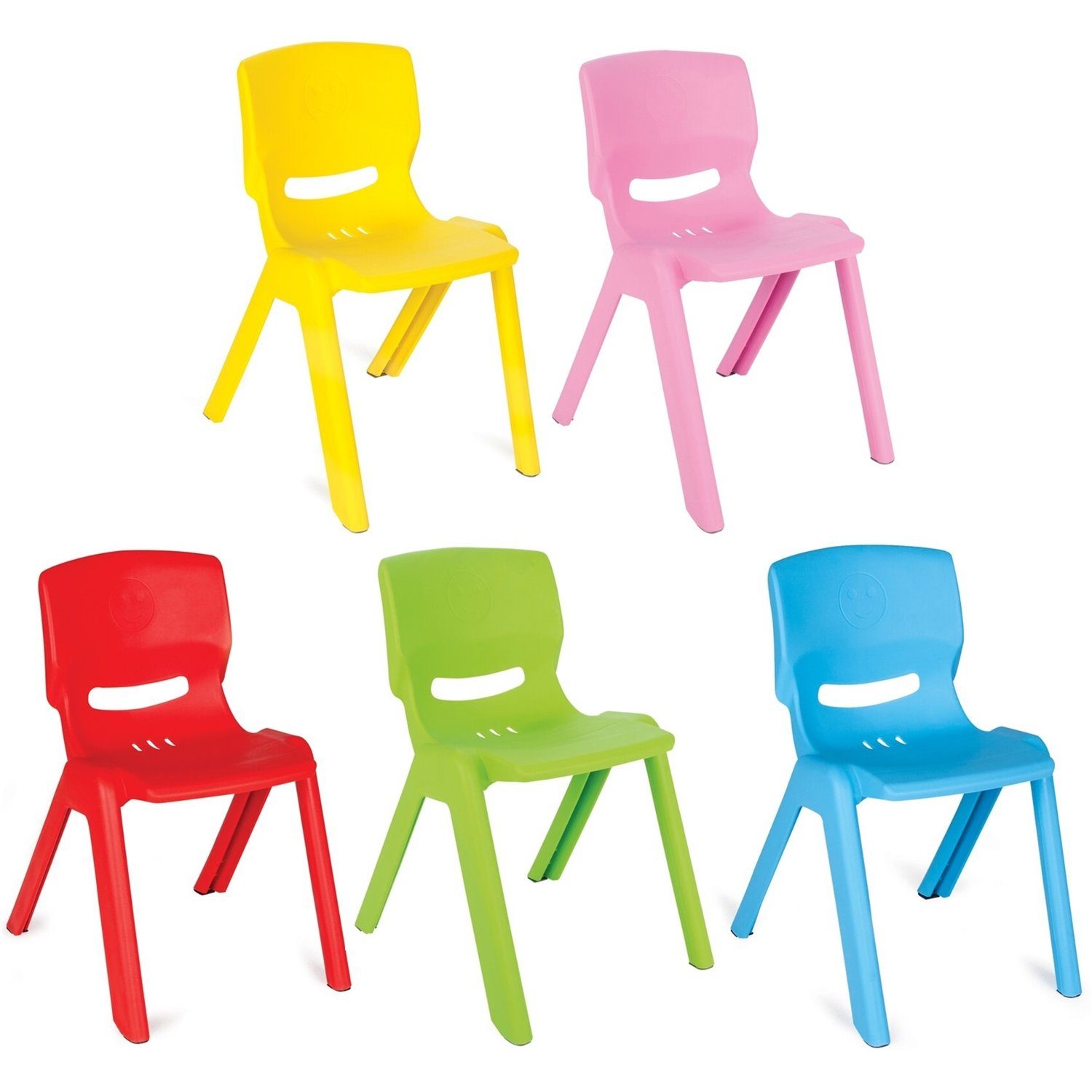 Kinderstuühle 20140-1-2-3-4 Siva Pink Grün, 5er Stuhl Blau, Gelb, Rot, Set