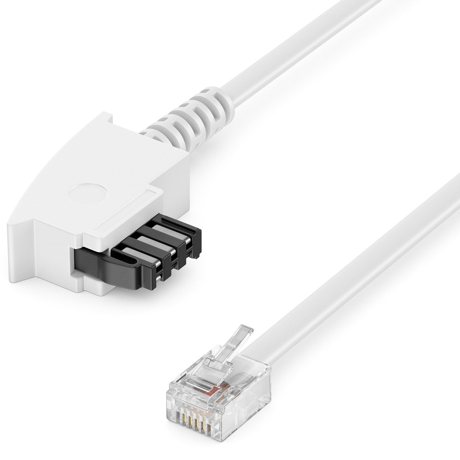 deleyCON deleyCON 30m Telefonkabel TAE-F auf RJ11 Stecker 6P4C Analoge LAN-Kabel von deleyCON