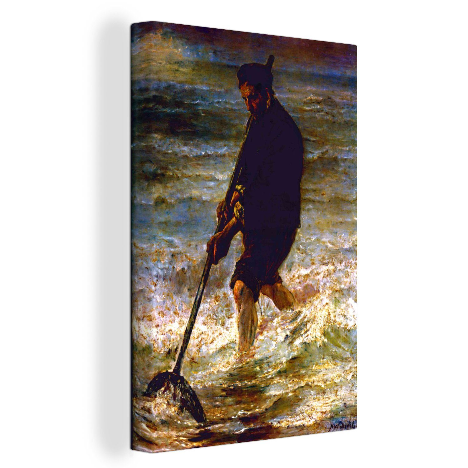 OneMillionCanvasses® Leinwandbild El Pescador - Gemälde von Jozef Israëls, (1 St), Leinwandbild fertig bespannt inkl. Zackenaufhänger, Gemälde, 20x30 cm
