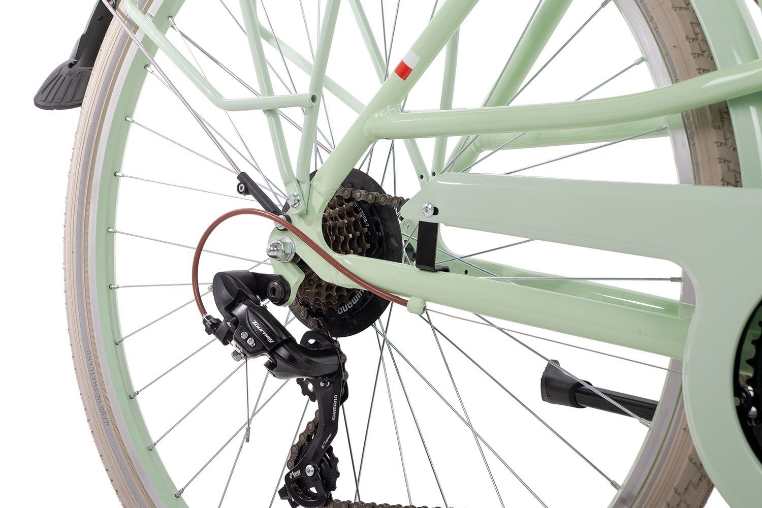 Bergrausch Trekkingrad Marlies 21, 21 Gang Shimano Tourney 21 Schaltwerk, Kettenschaltung, Cityrad Damenrad 28 Zoll tiefer Einstieg grün