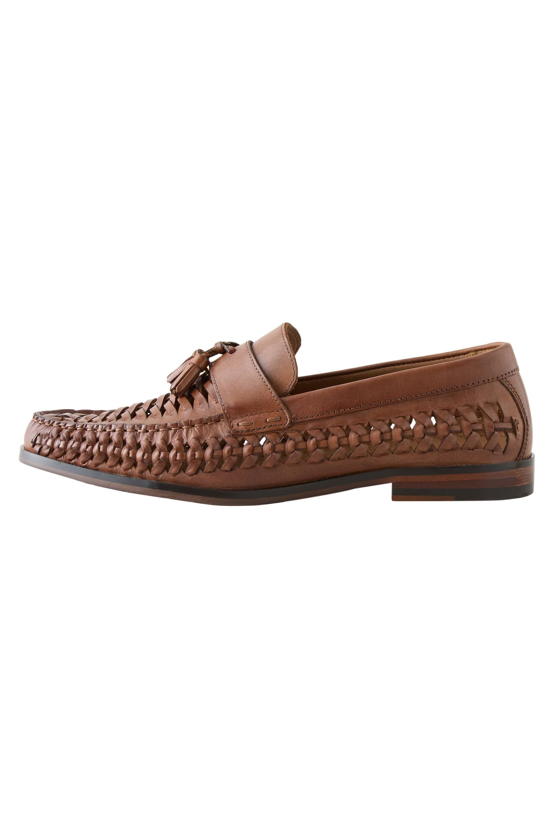 Slipper in Flechtoptik aus Leder Loafer