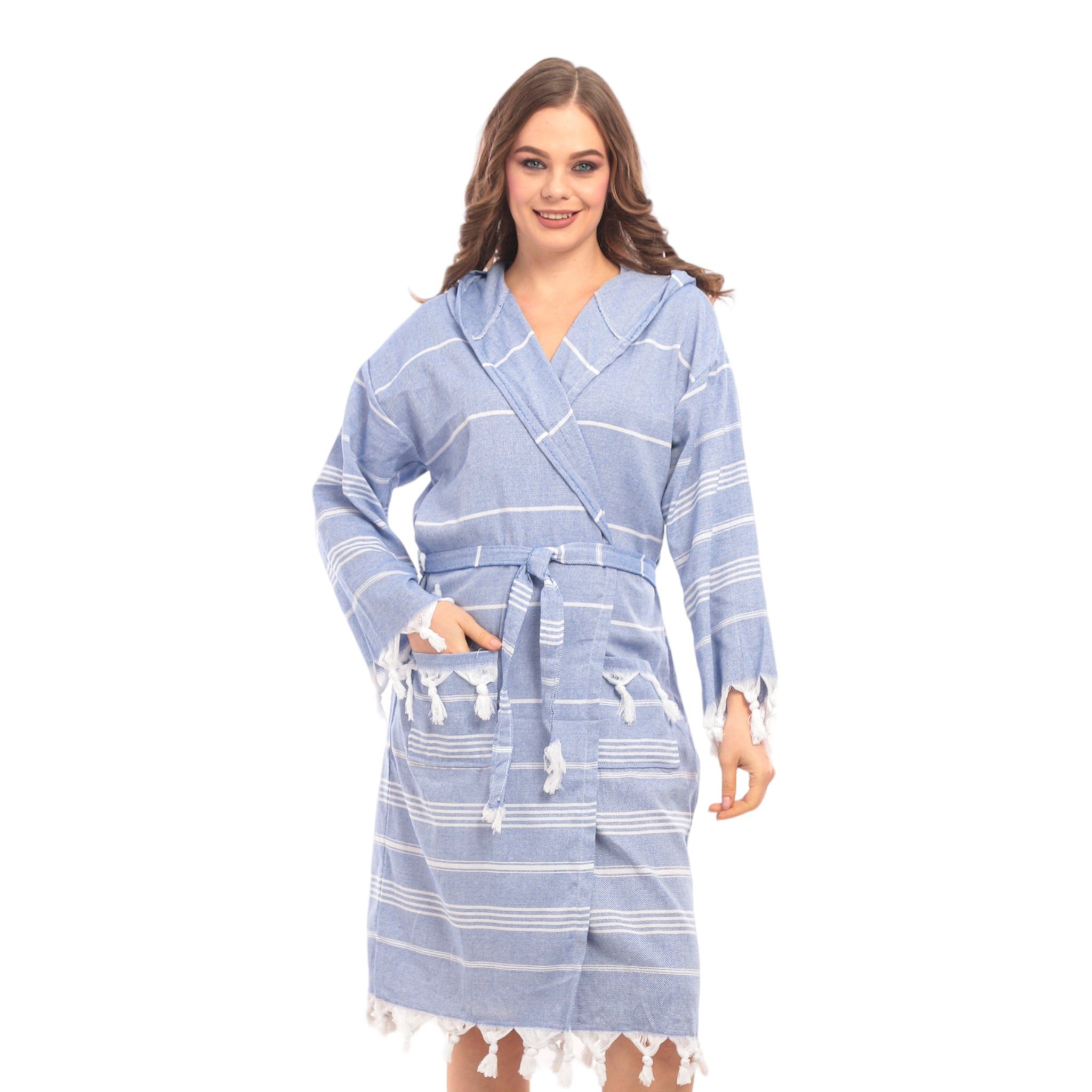 herémood Bademantel Bademantel aus Hamamtuch, Saunatuch, günstig online kaufen