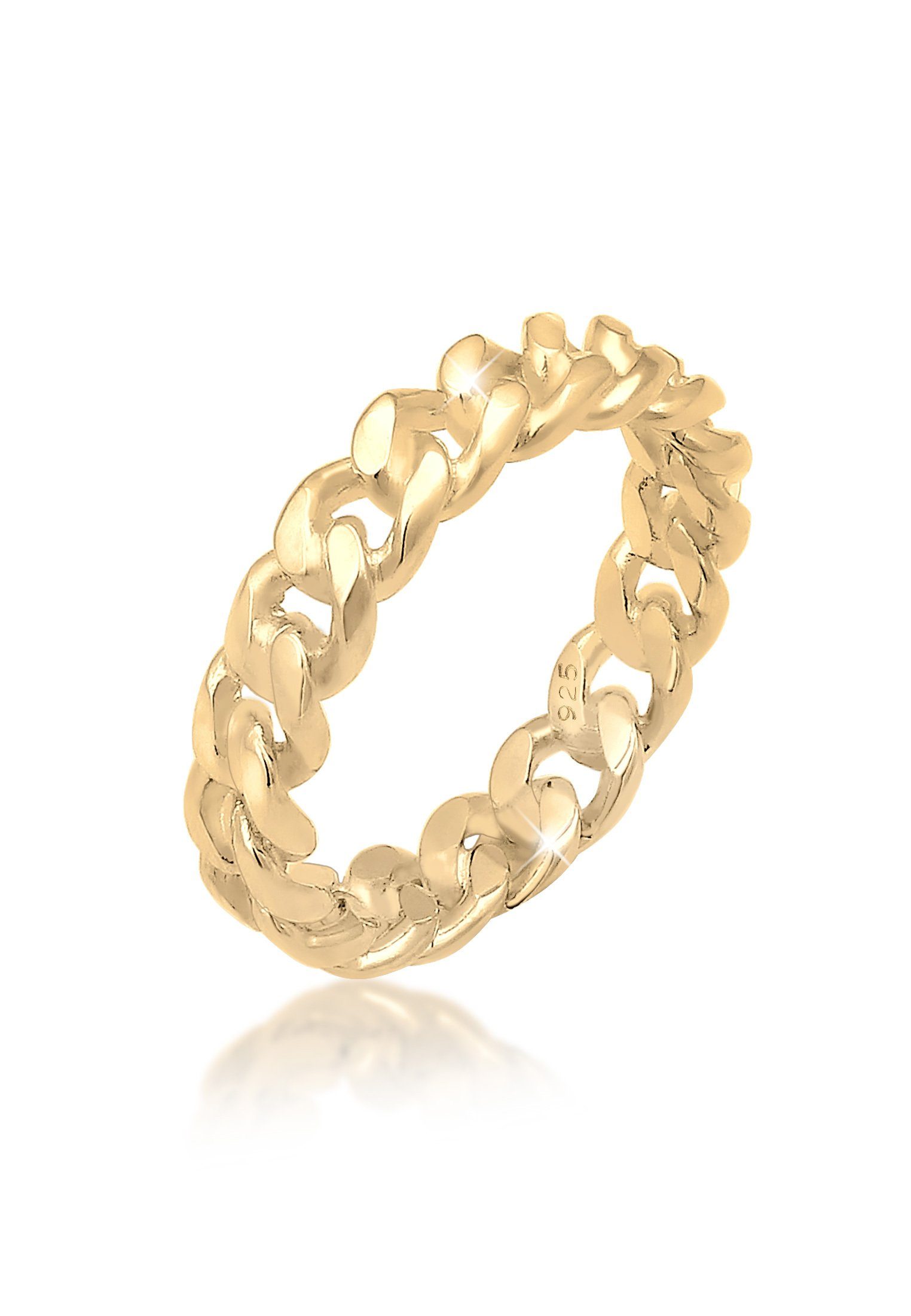 Elli Fingerring Panzer Design Bandring 925 Silber Gold