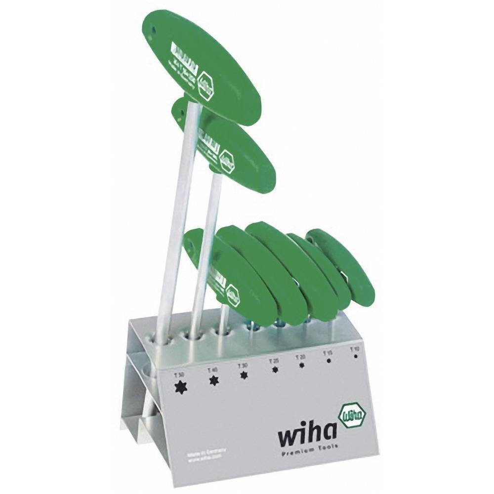 Wiha Schraubendreher Stiftschlüssel mit Quergriff Set TORX® 7-tlg. mattverchromt 01348, T-Griff