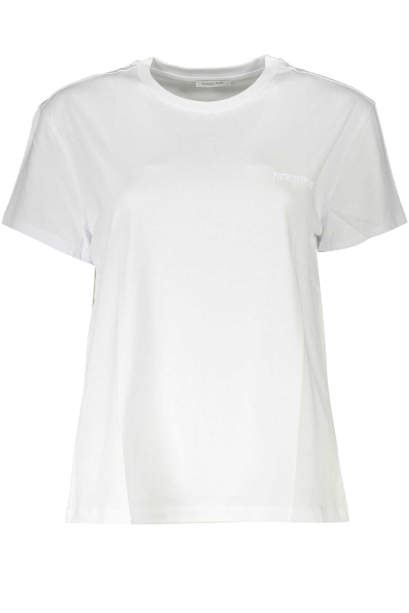 Patrizia Pepe T-Shirt Weißes Damen Kurzarmshirt aus Bio-Baumwolle mit