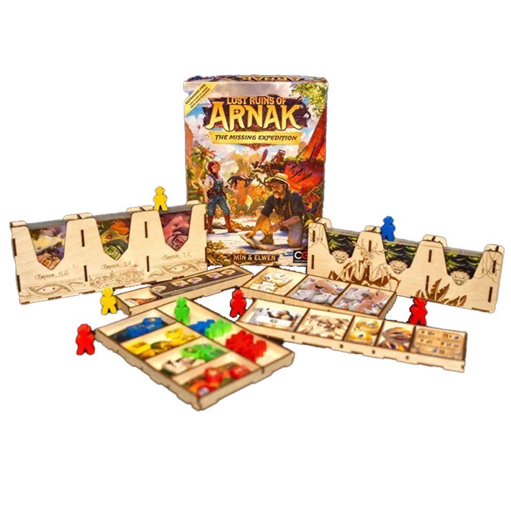 Laserox Spiel Sortiereinsatz für das Brettspiel Arnak und Erweiterungen