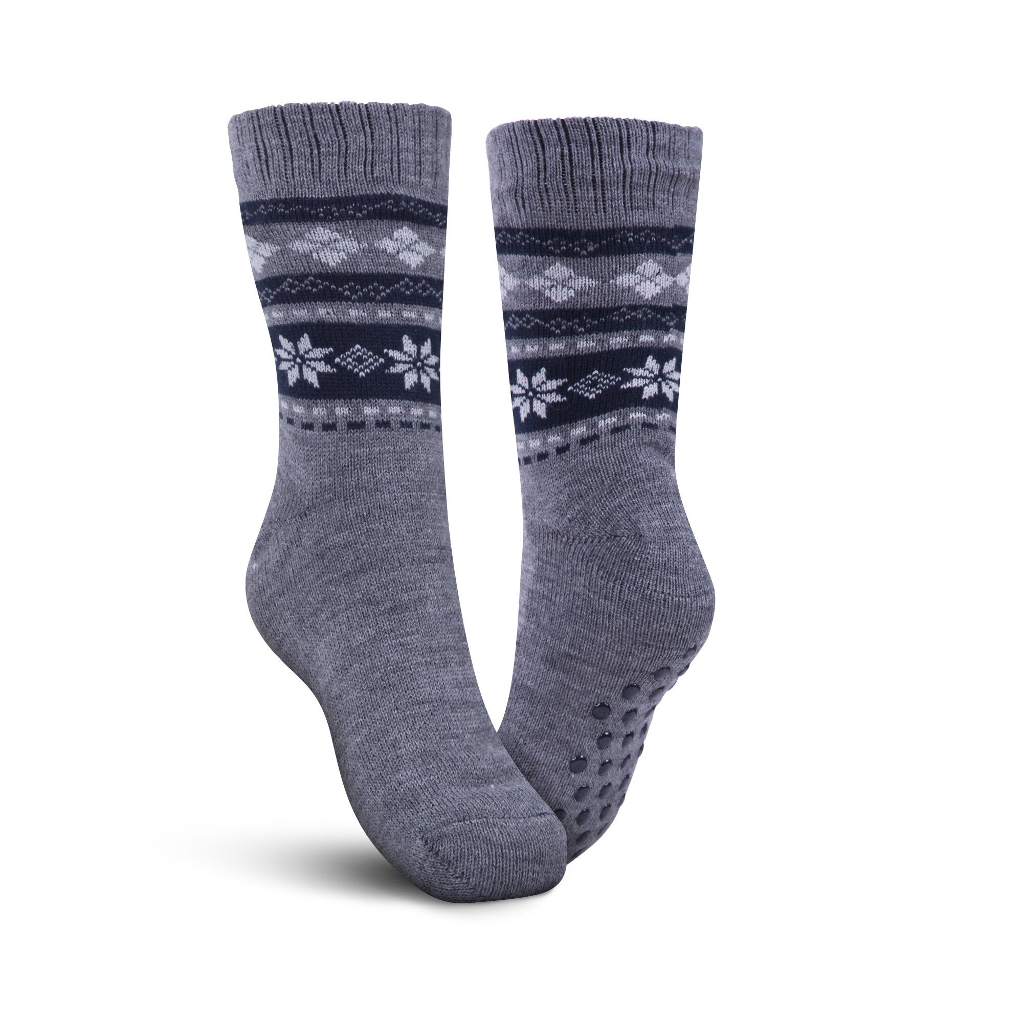 Bestlivings ABS-Socken Hüttensocken 36-42 (1-Paar) Haussocken Stoppersocken mit Teddyfutter, Hüttensocken plüschig Socken Grau ( Norweger )