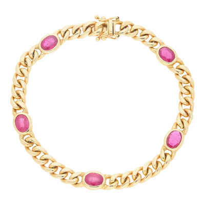 JuwelmaLux Armband JuwelmaLux Armband 585/000 (14 Karat) Gold mit Rubinen JL30-03-1623 19 (kein Set, 1-tlg., kein Set)