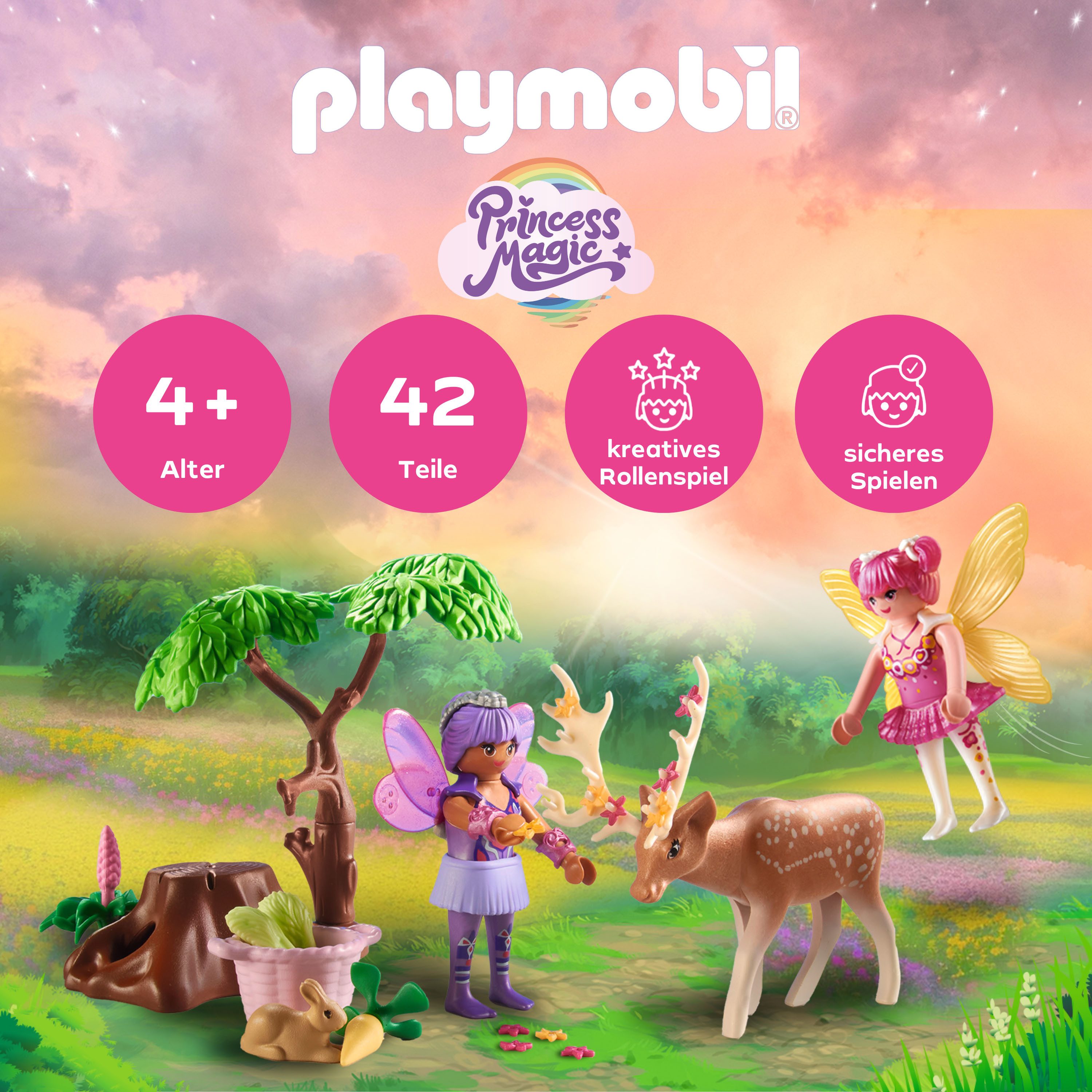 Playmobil® Feen mit süßen Waldtieren (71800), Playmobil Fairies Konstruktio günstig online kaufen