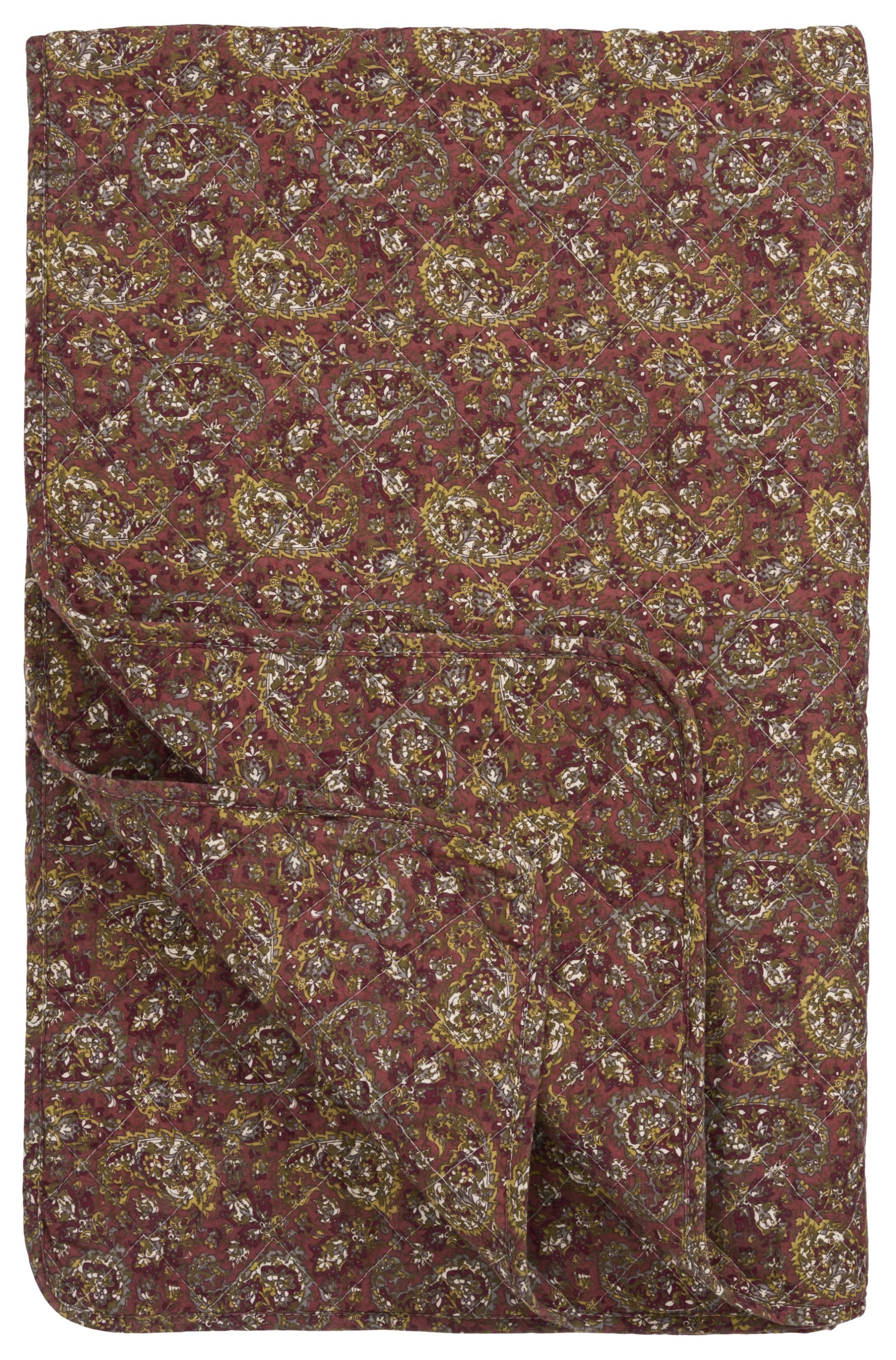 Ib Laursen Tagesdecke Ib Laursen - Decke Quilt Wohndecke 180x130cm Rot-Braun Paisleymuster