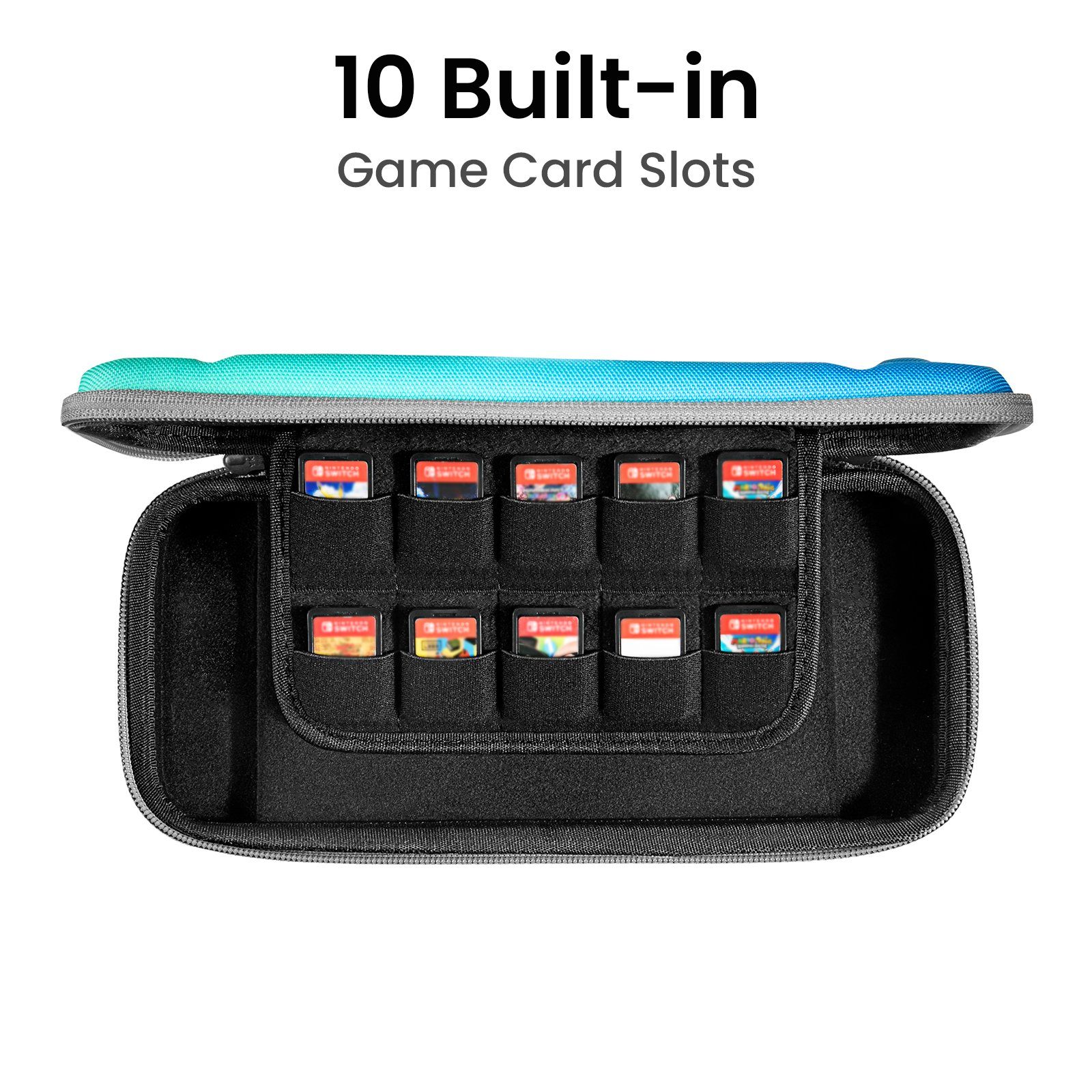 Switch Spielekonsolen-Tasche OLED Tasche, Switch mit Case Nintendo Slim OLED Nintendo Rundumschutz / Blau 10 Protective Spiele tomtoc