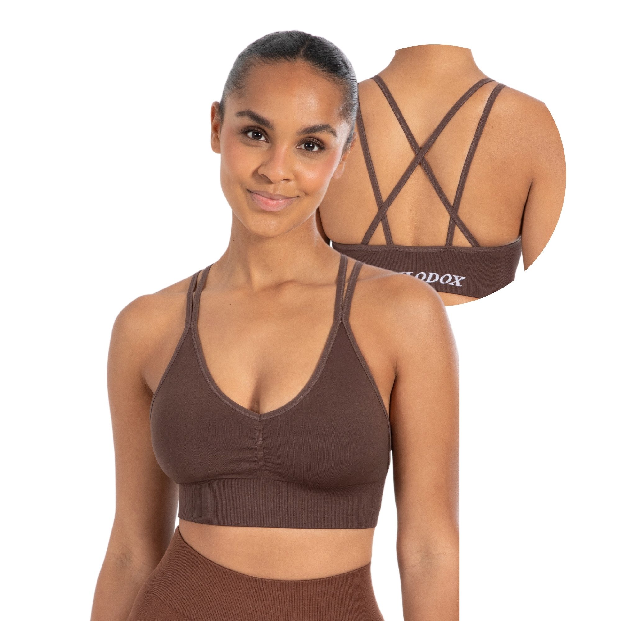 Smilodox Sport-BH Katrin, Crop Top V-Ausschnitt Fester Halt Fester Halt Yog günstig online kaufen