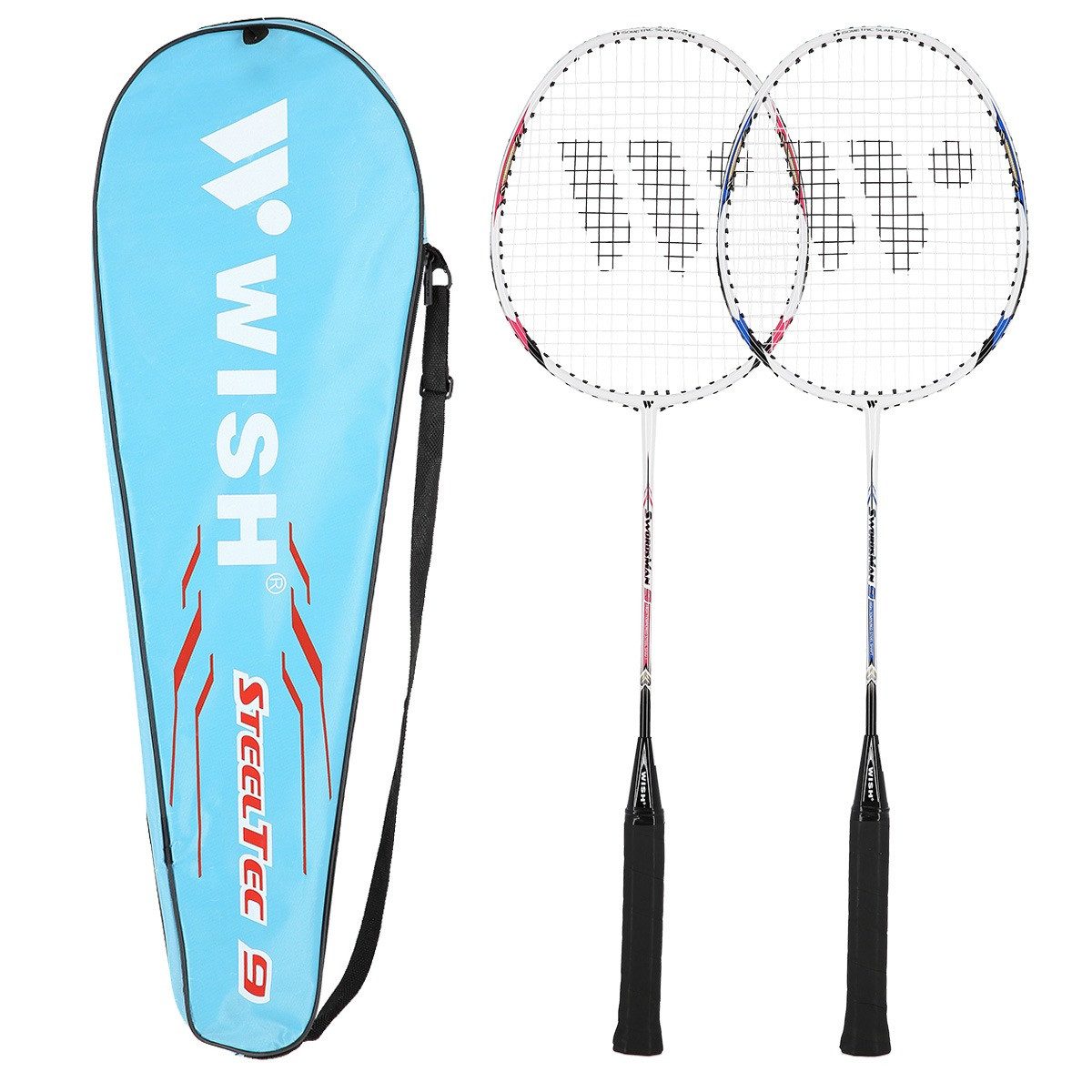 Badmintonschläger Badminton Schlägerset - 2 Schläger mit Schutzhülle
