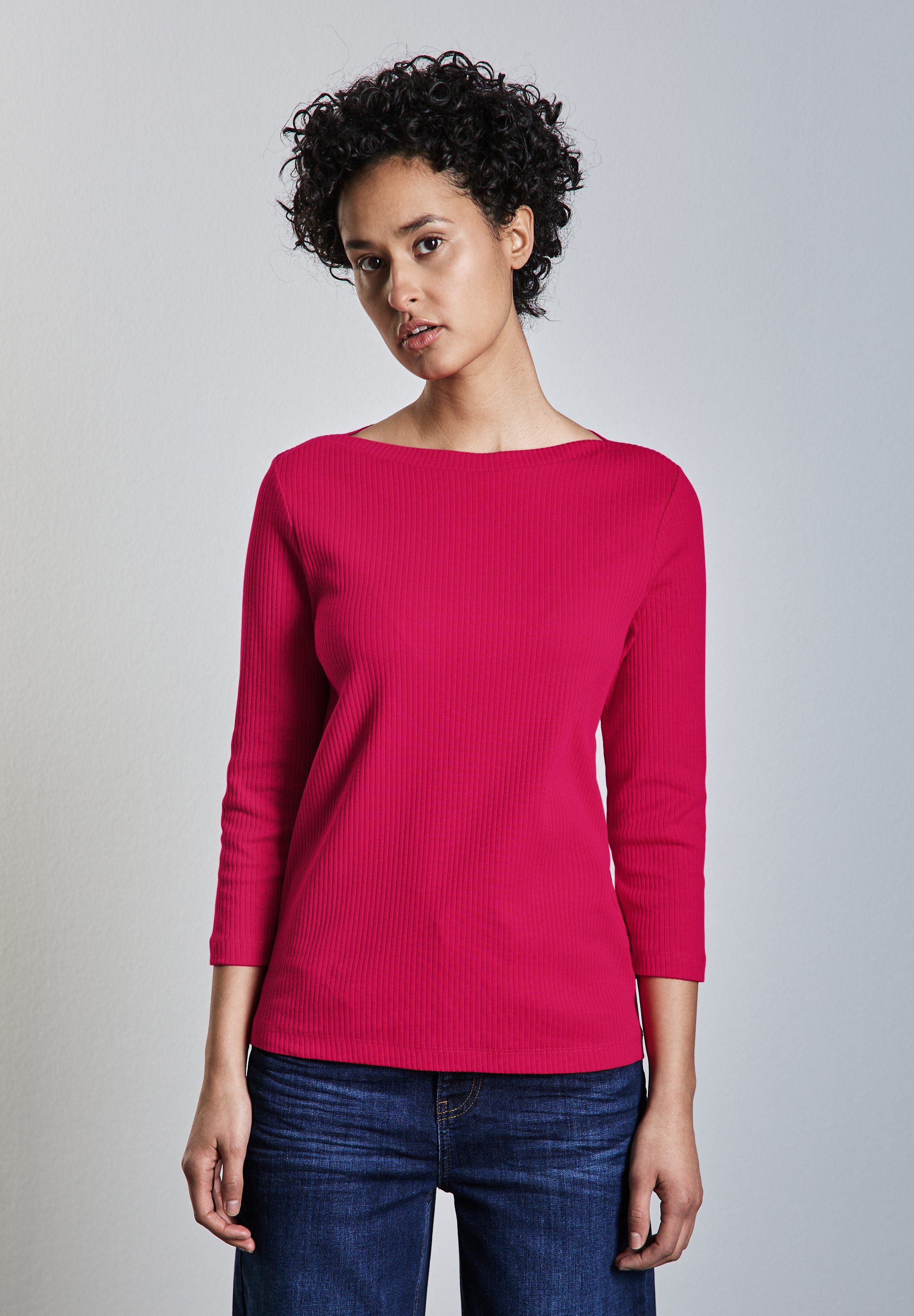 STREET ONE 3/4-Arm-Shirt aus softem Materialmix günstig online kaufen