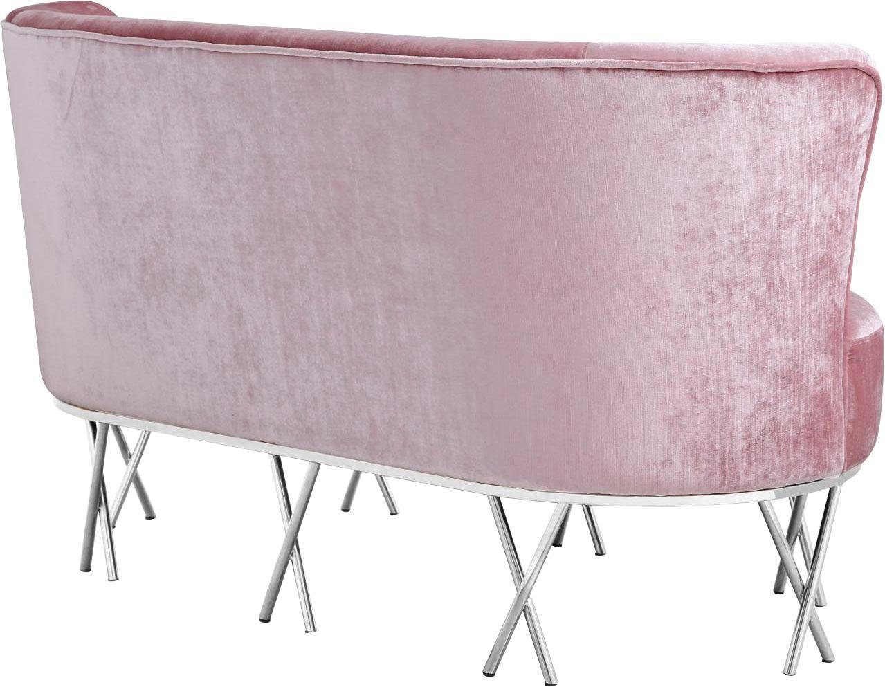 chromfarbenen Metallfüßen, Scarlett, extravagantes mit Design Sofa Leonique