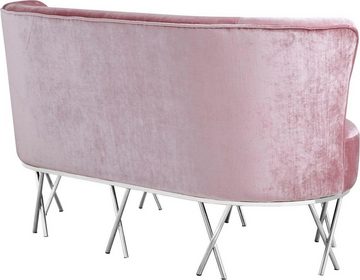 Leonique Sofa Scarlett, mit chromfarbenen Metallfüßen, extravagantes Design