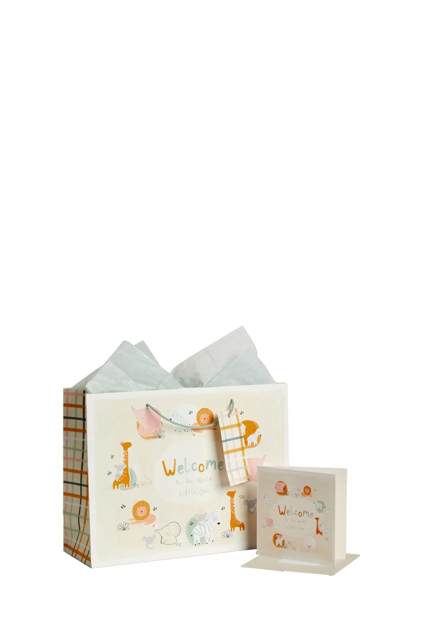 Geschenkpapier Baby-Geschenktasche und Karte, Dschungel