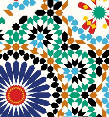 MyMaxxi Dekorationsfolie Küchenrückwand buntes Retro Konfetti Muster selbstklebend