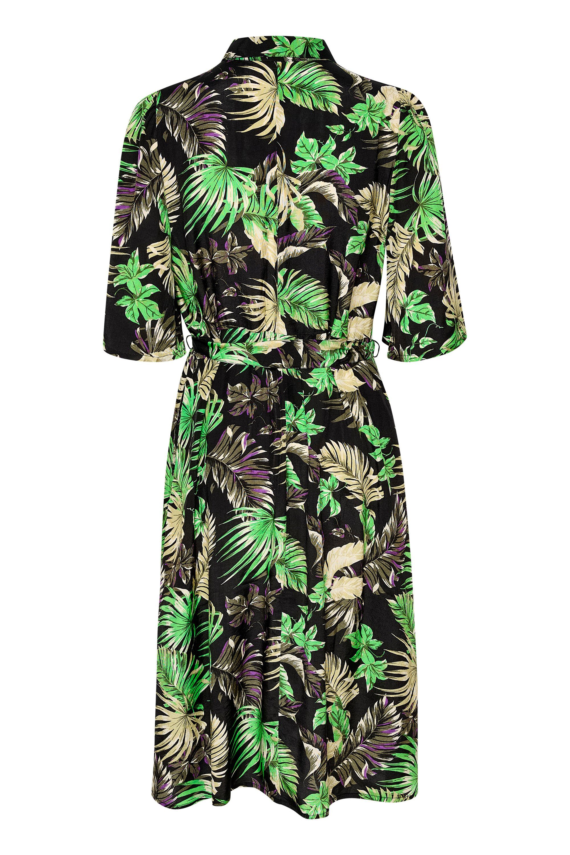KAFFE Jerseykleid Print Kleid KAsafir Palm Green/Black/Violet