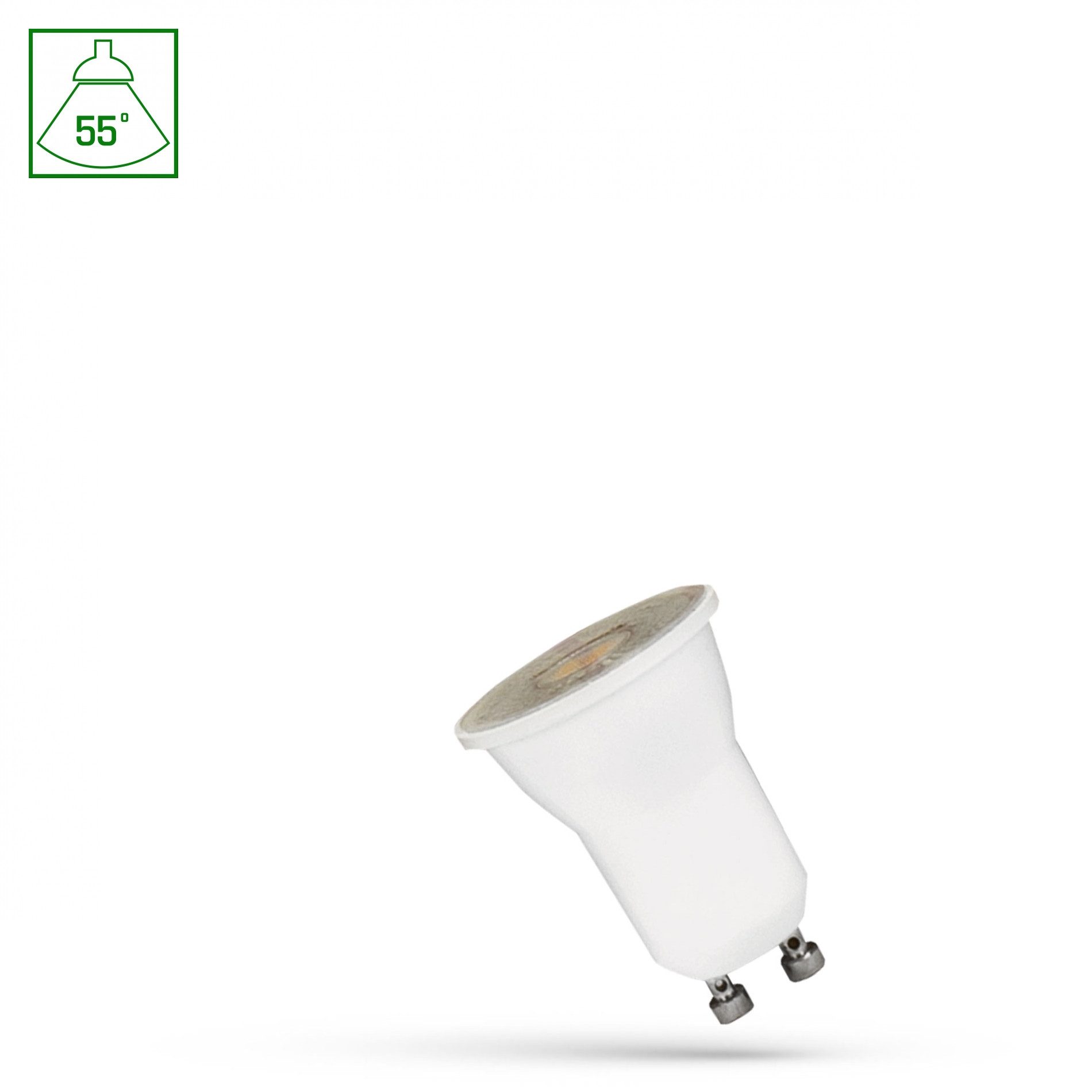 Spectrum LED-Leuchtmittel LED GU10 MR11 2W Reflektor 150lm 55° Linse weiß 230V Warmweiß 3000K, GU10 MR11, Warmweiß, mit Linse