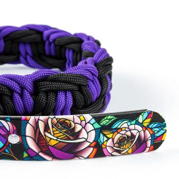 Tierluxe Hunde-Halsband Purple Rose, Biothane, Paracord, Handgemacht