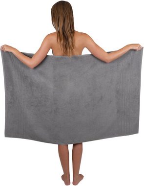 Betz Handtuch Set 8-TLG. Handtuch-Set Deluxe 100% Baumwolle 2 Badetücher 2 Duschtücher 2 Handtücher 2 Seiftücher Farbe anthrazit grau und schwarz, 100% Baumwolle, (8-tlg)