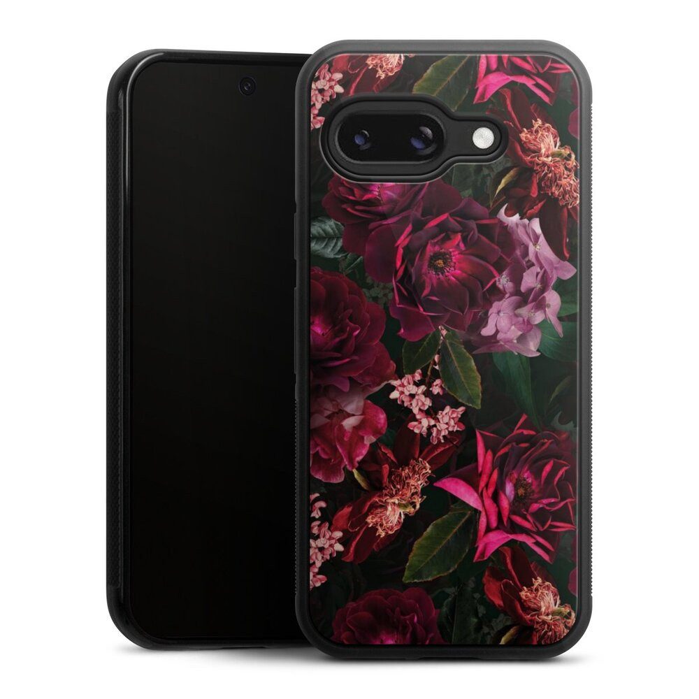 DeinDesign Handyhülle Rose Blumen Blüte Dark Red and Pink Flowers, Google Pixel 9a Gallery Case Glas Hülle Schutzhülle 9H Gehärtetes Glas