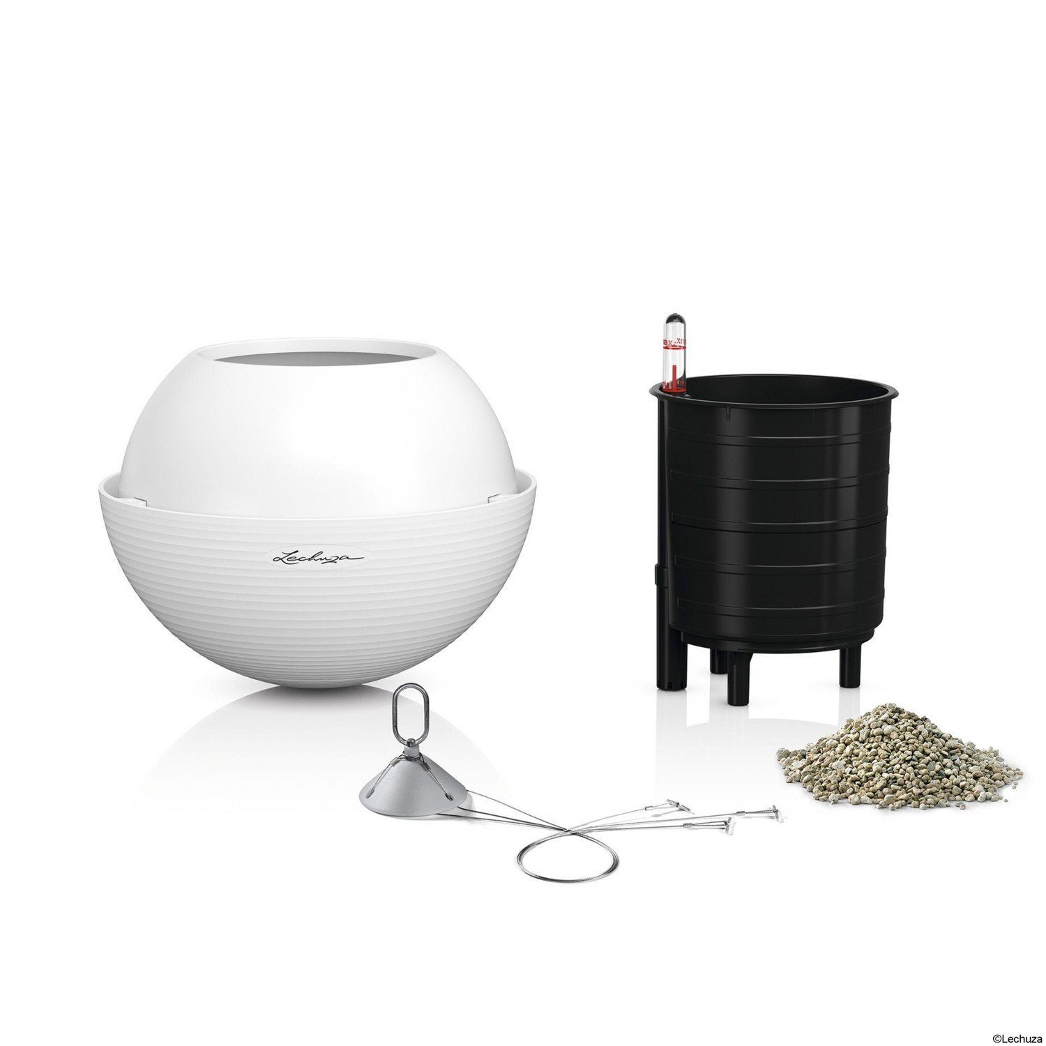 Lechuza® Kräutertopf Hängeampel Bola Color 23 weiß (Komplettset)