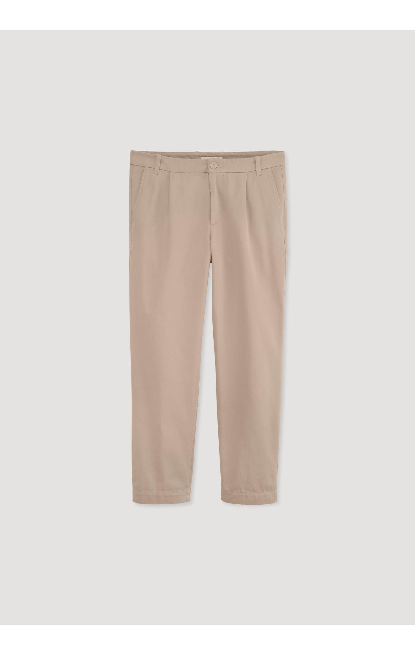 kieselgrau Ron Hessnatur Chino reiner aus (1-tlg) Relaxed Bio-Baumwolle Stoffhose