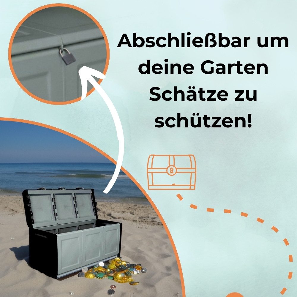 GarPet Gartenbox Gartenbox Wetterfest Outdoor Garten Box Gartenauflagen Gartentruhe XXL – Bild 5 von 5