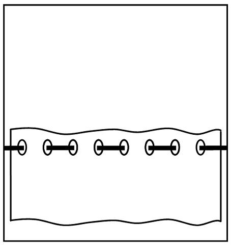Scheibengardine »Muscheln«, Stickereien Plauen, Durchzuglöcher (1 Stück), veredelt mit echter Plauener Spitze Stickerei-Otto