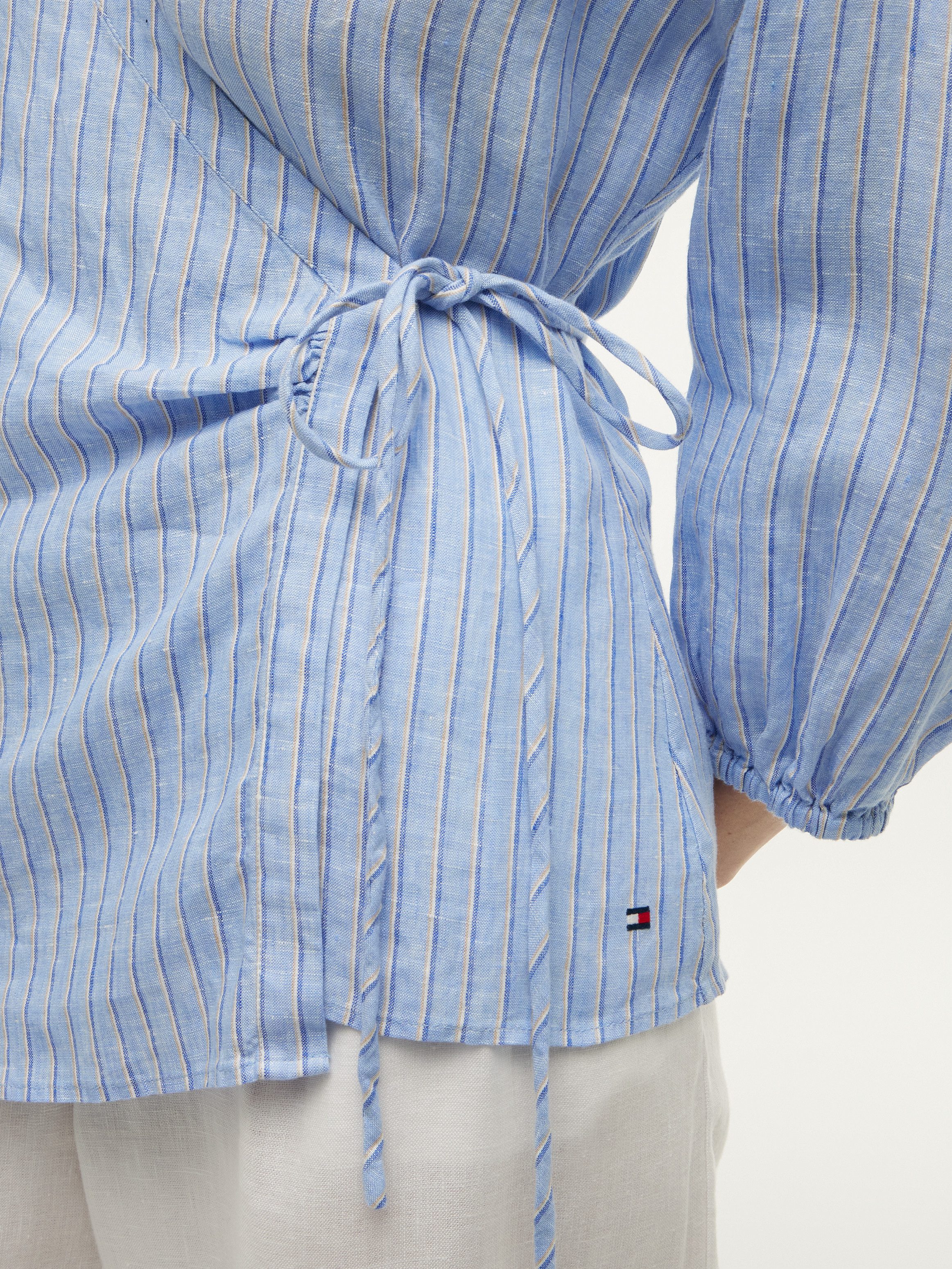 Tommy Hilfiger Wickelbluse SUMMER LINEN WRAP TIE BLOUSE Leinen