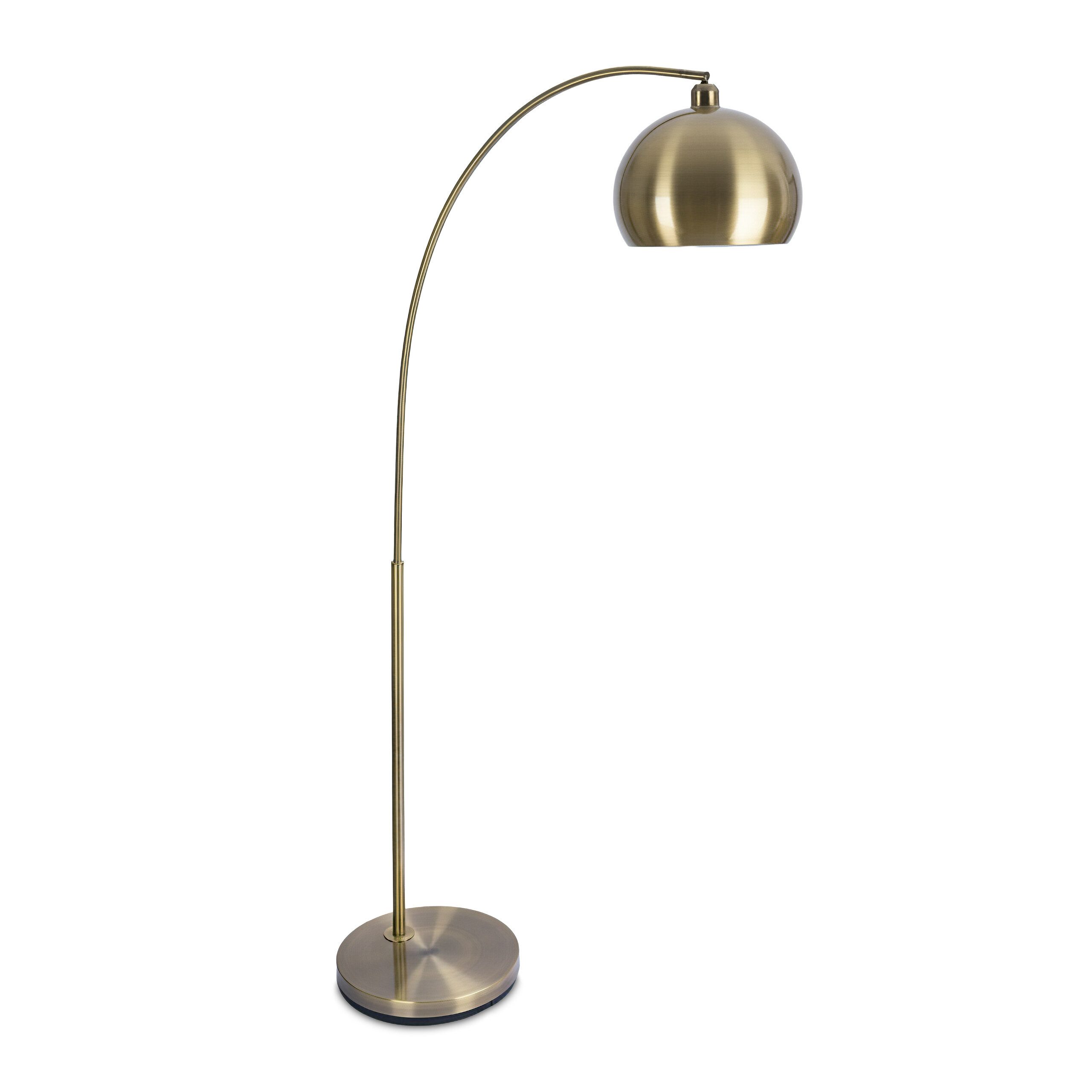 relaxdays Stehlampe Bogenförmige Stehlampe Metall, gold