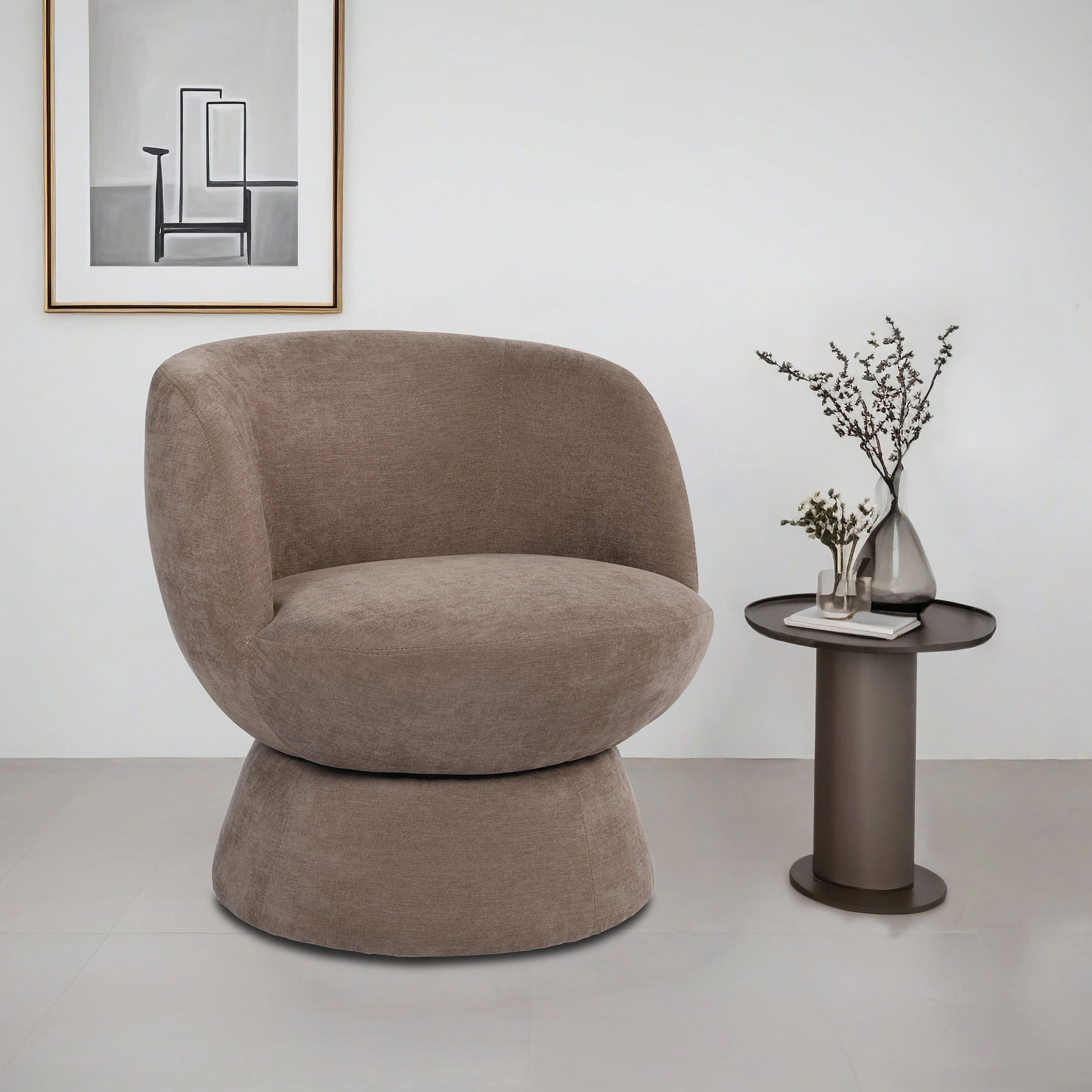 OTTO home Drehsessel ZAZZA Lese-Sessel, TV-Sessel, Loungesessel, 360° drehbar, feiner Struktur-Bezug