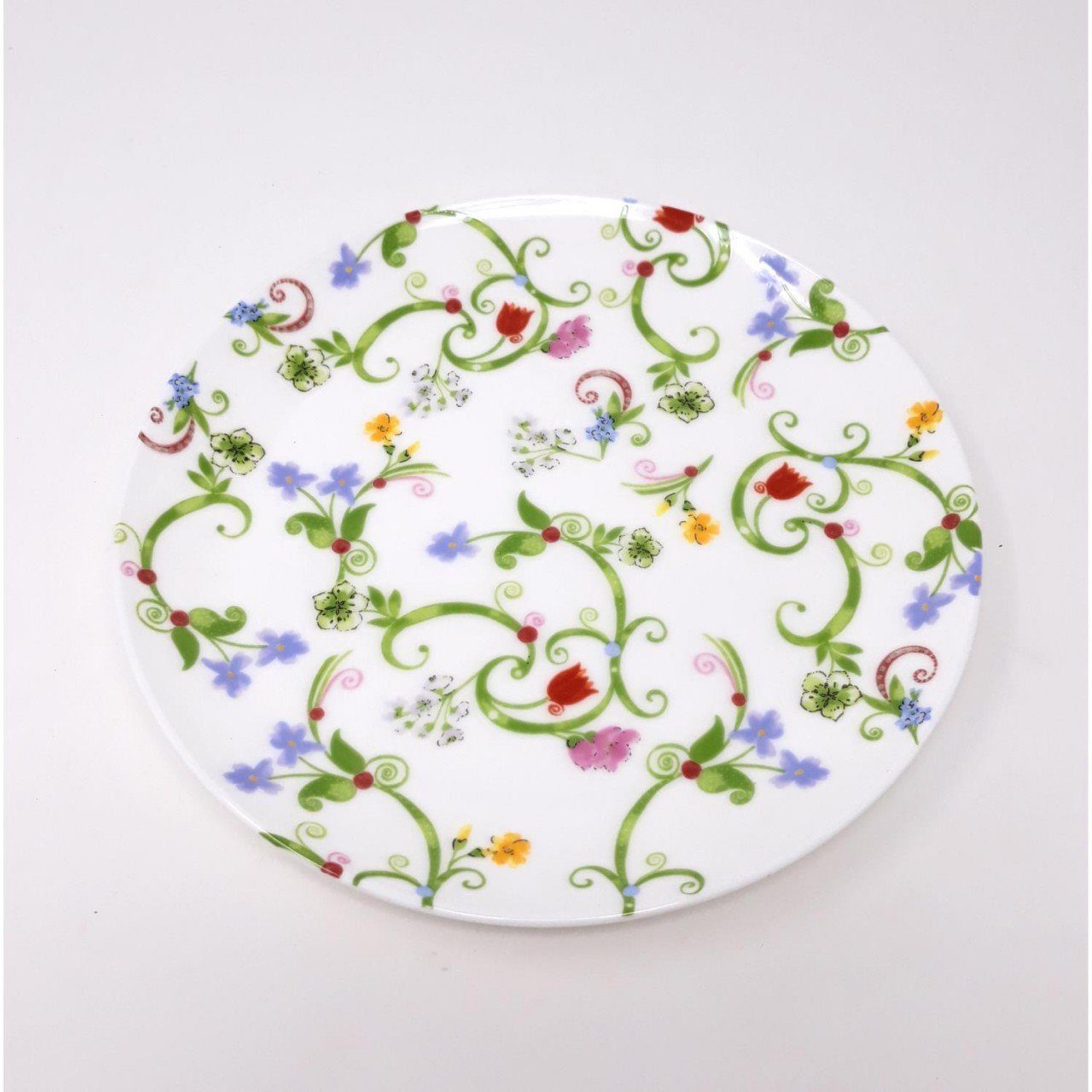 Porzellan Dessertteller Blumenranken, D:19cm TeaLogic Weiß