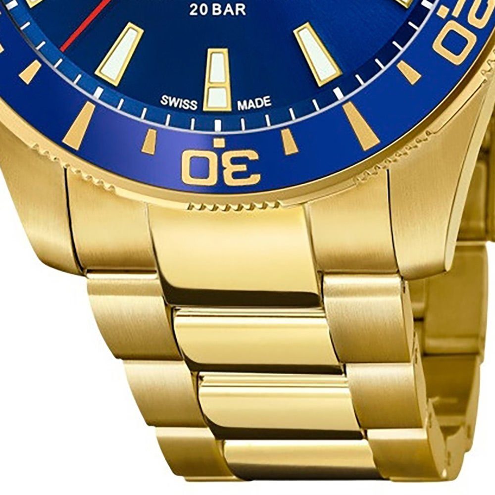 goldene und Indizes Schweizer Uhr Executive, Zeiger Jaguar J877/1,