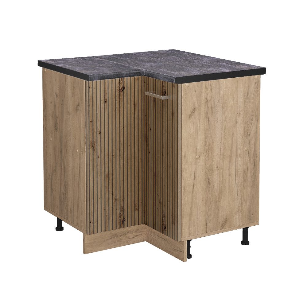 Vicco Eckunterschrank R-Line Artisan-Eiche/Goldkraft Eiche 76 cm AP Anthraz günstig online kaufen