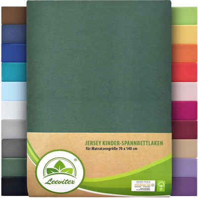 Spannbettlaken Classic Jersey, leevitex®, Gummizug: rundum, 100% Baumwolle, anschmiegsam & dehnbar, diverse Größen und Farben