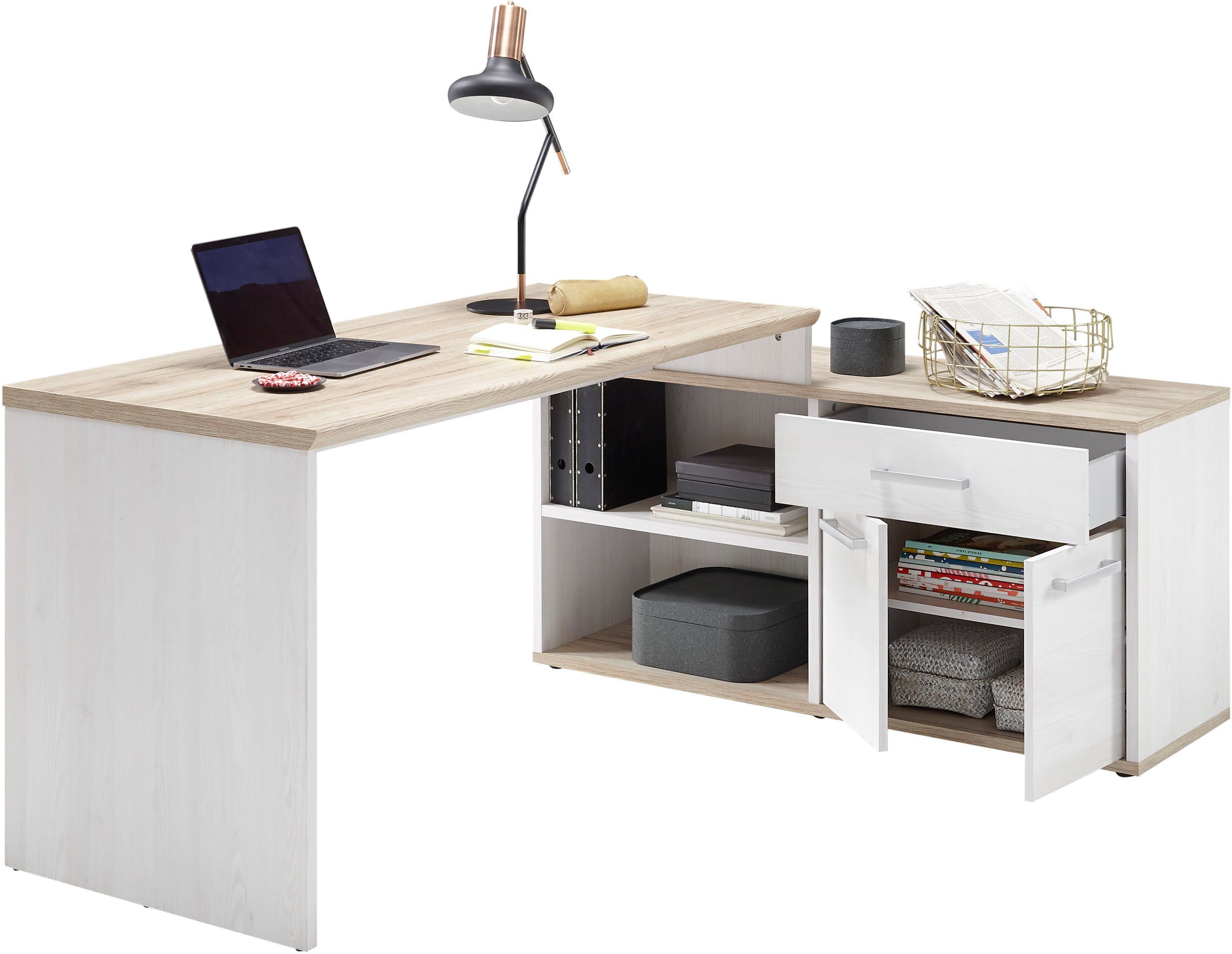 Eckschreibtisch Sideboard BEGA im OFFICE Landhaustil, wahlweise mit Romance,