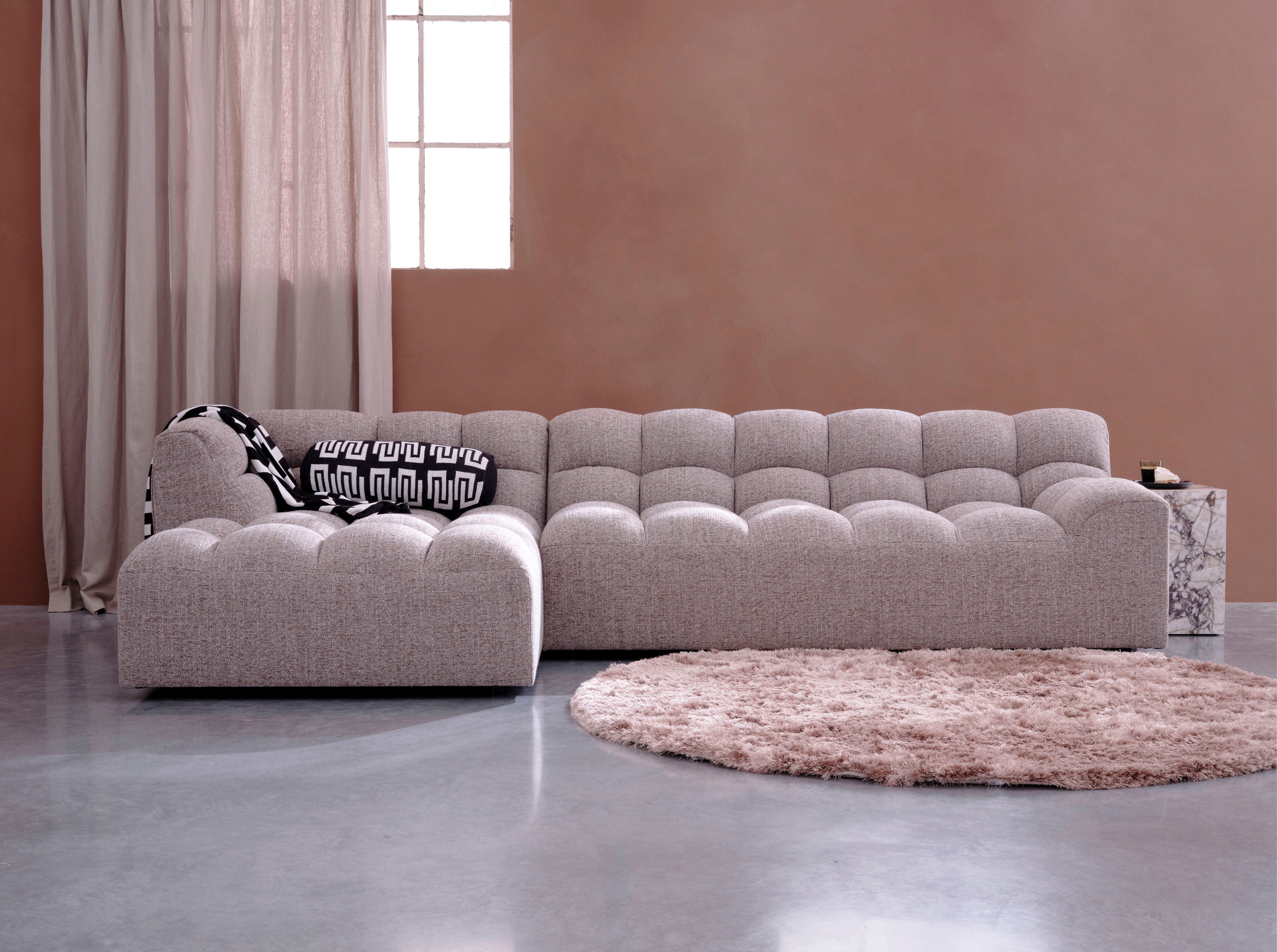 WOOOD Ecksofa Allure grobem Webmuster, H 79 x B 324 x D 165 cm, Tragkraft 400 kg, Hohe Verschleißfestigkeit, Pfleiglicht