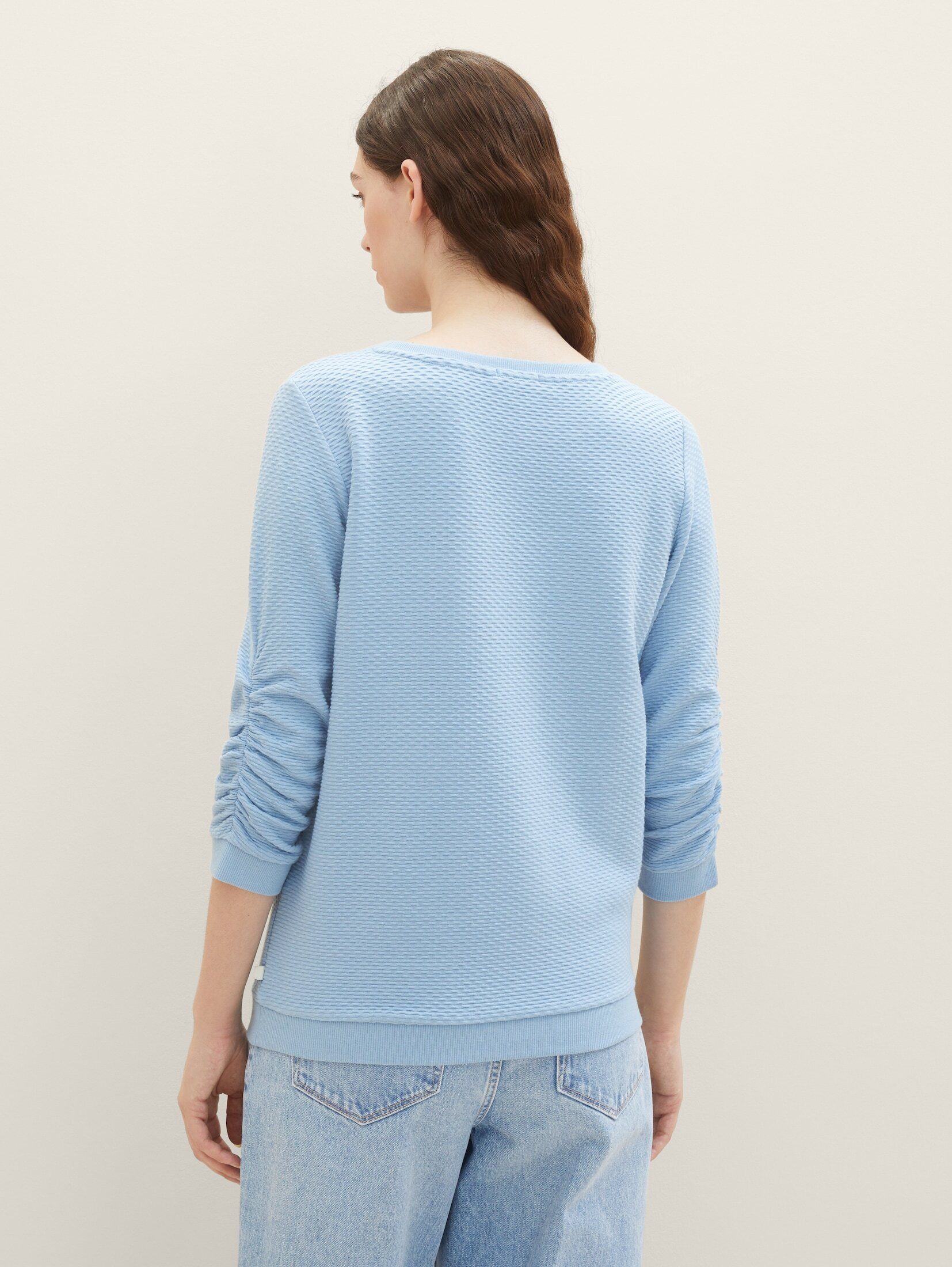 Soft TAILOR Sweatshirt TOM Sweatshirt Charming Blue Strukturiertes Denim