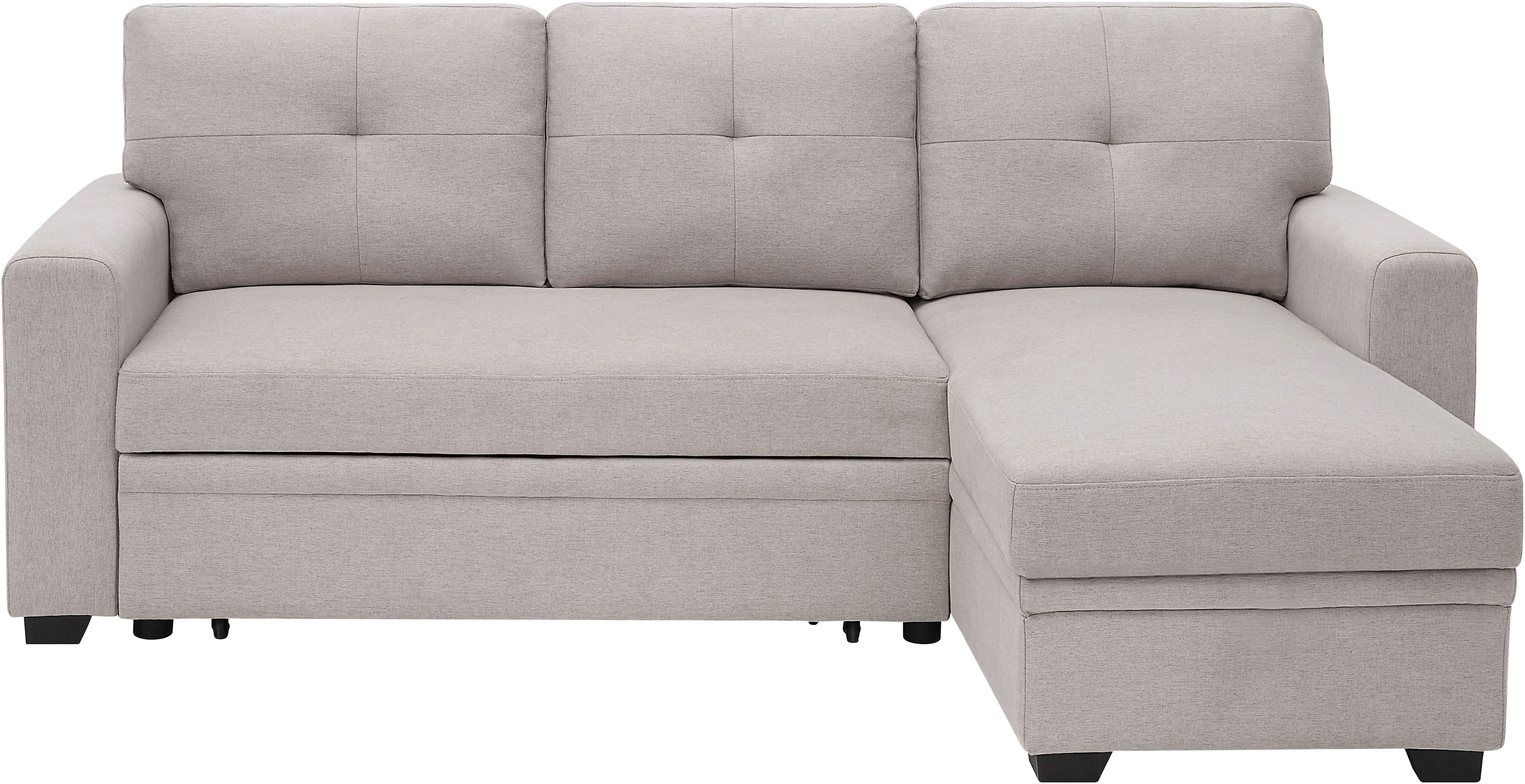 ATLANTIC home collection Ecksofa Gerrit L-Form, B: 216 cm, mit Bettfunktion & Bettkasten