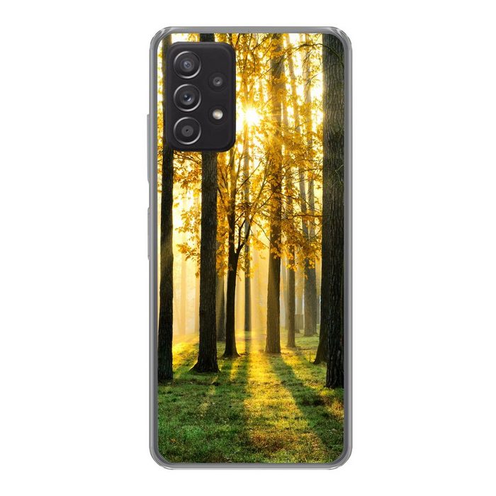 MuchoWow Handyhülle Wald - Sonne - Bäume - Gras - Landschaft - Natur Handyhülle Telefonhülle Samsung Galaxy A33