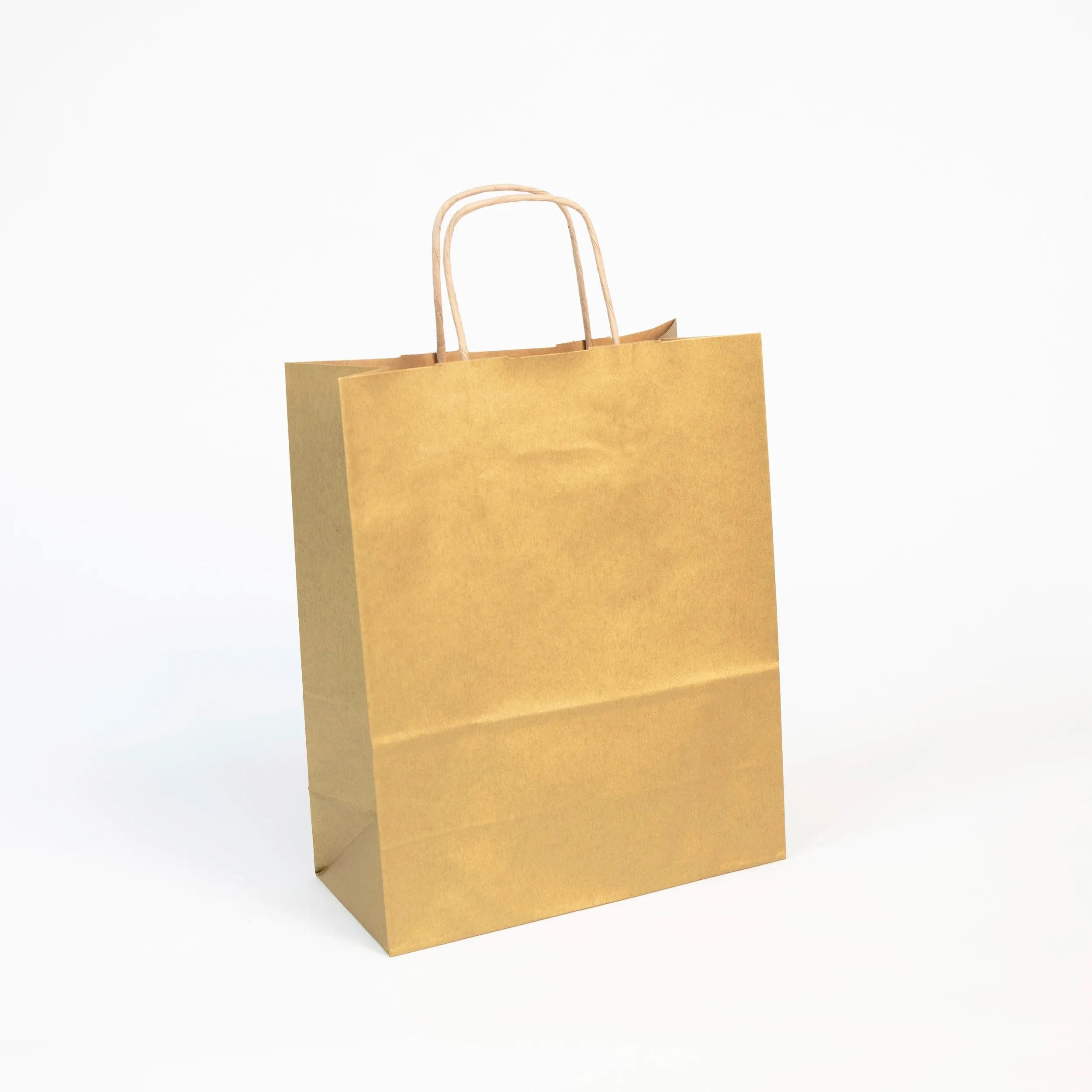 CLAIREFONTAINE Geschenkpapier 25 Geschenktaschen 220x100x290, kraft weiß, gold - Gold 395705C, Tasche