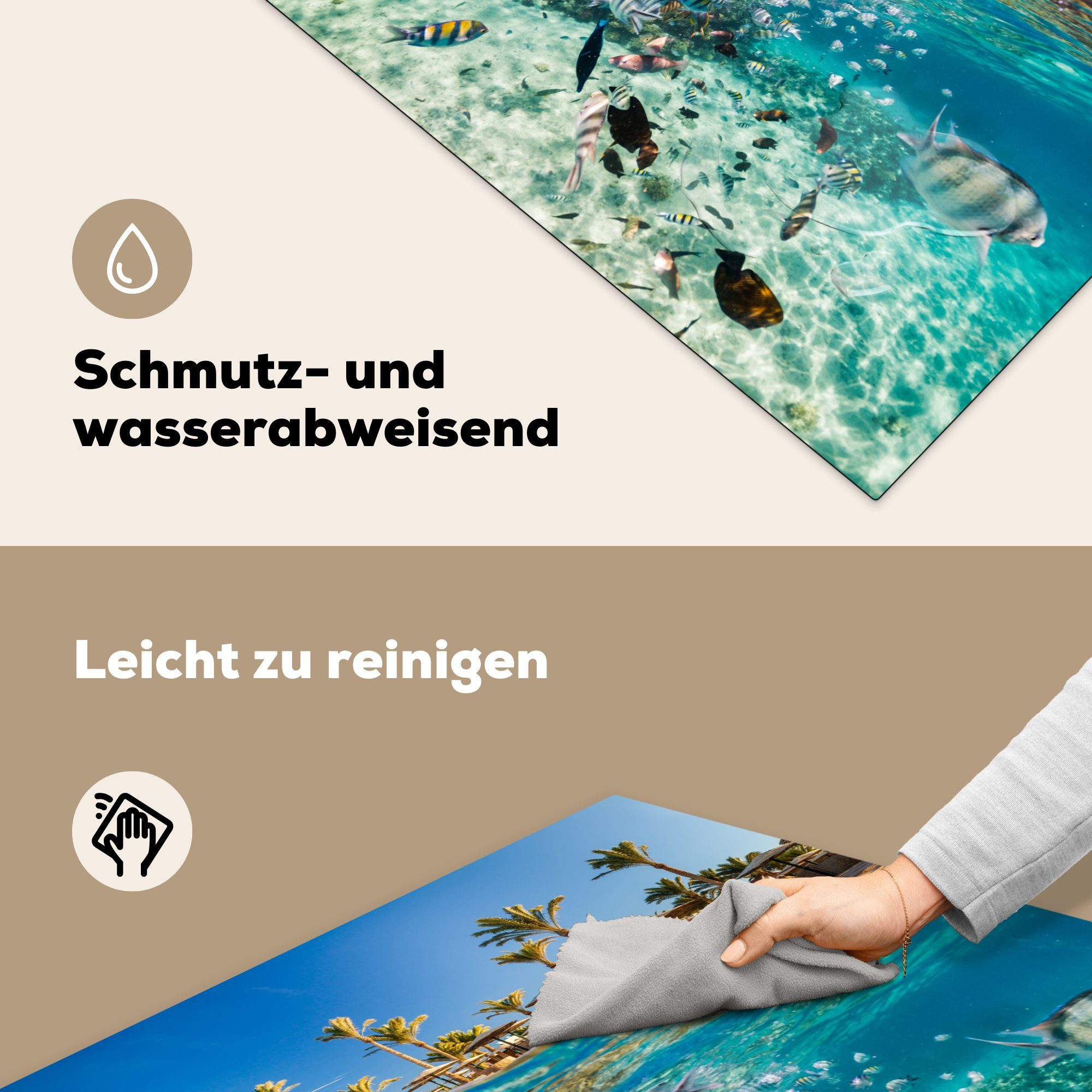 Ägypten, cm, tlg), Ceranfeldabdeckung, MuchoWow 78x78 (1 Arbeitsplatte Vinyl, - küche Herdblende-/Abdeckplatte Fisch Meer für -